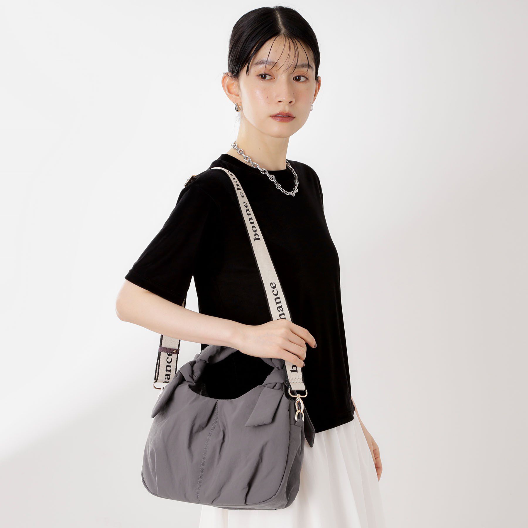 THE SHOP TK「ロゴショルダー付きナイロンミニボストン」|ショルダー・メッセンジャー|