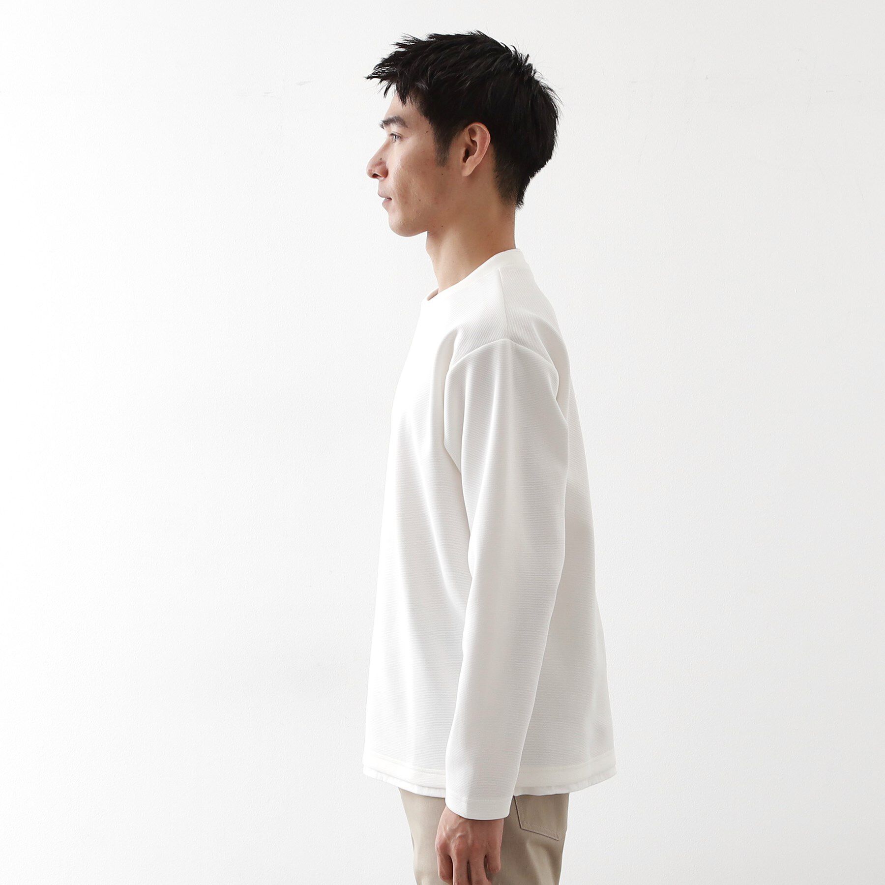 THE SHOP TK「【ラクして決まる！】レイヤード風長袖Tシャツ 洗濯機OK」|Tシャツ・カットソー|