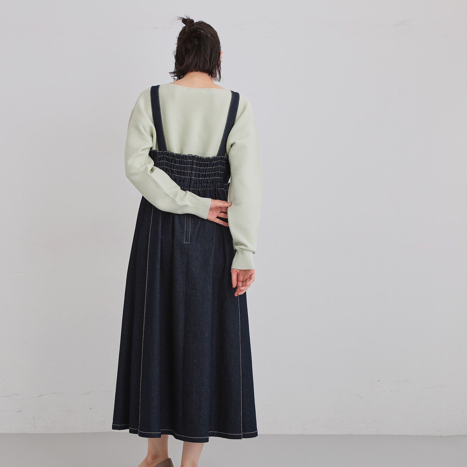 THE SHOP TK「デニムステッチジャンスカ」|ワンピース|