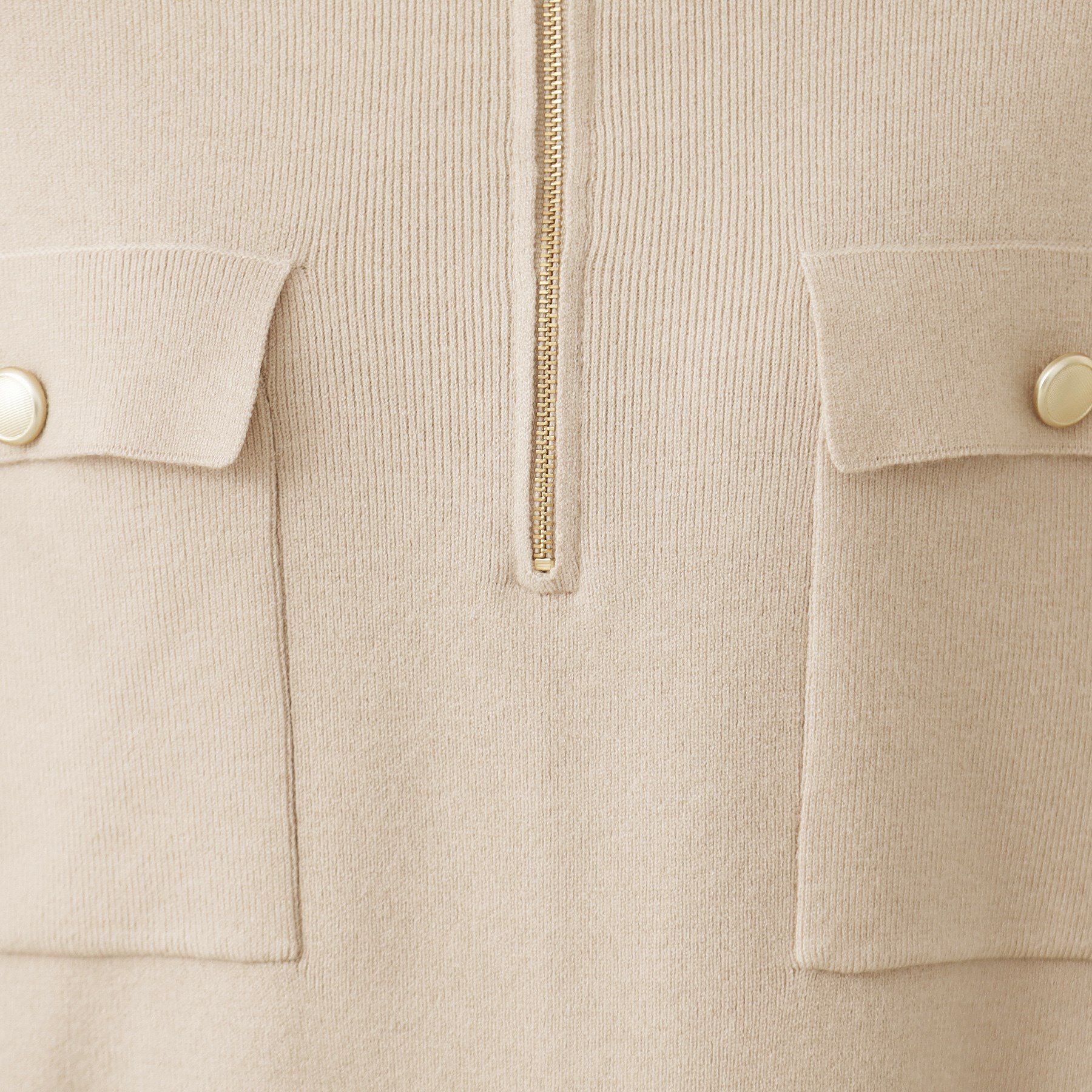 THE SHOP TK「1枚でこなれ見え ハーフZIPワンピース【毛玉になりにくい/静電気防止/洗濯機OK】」|ワンピース|