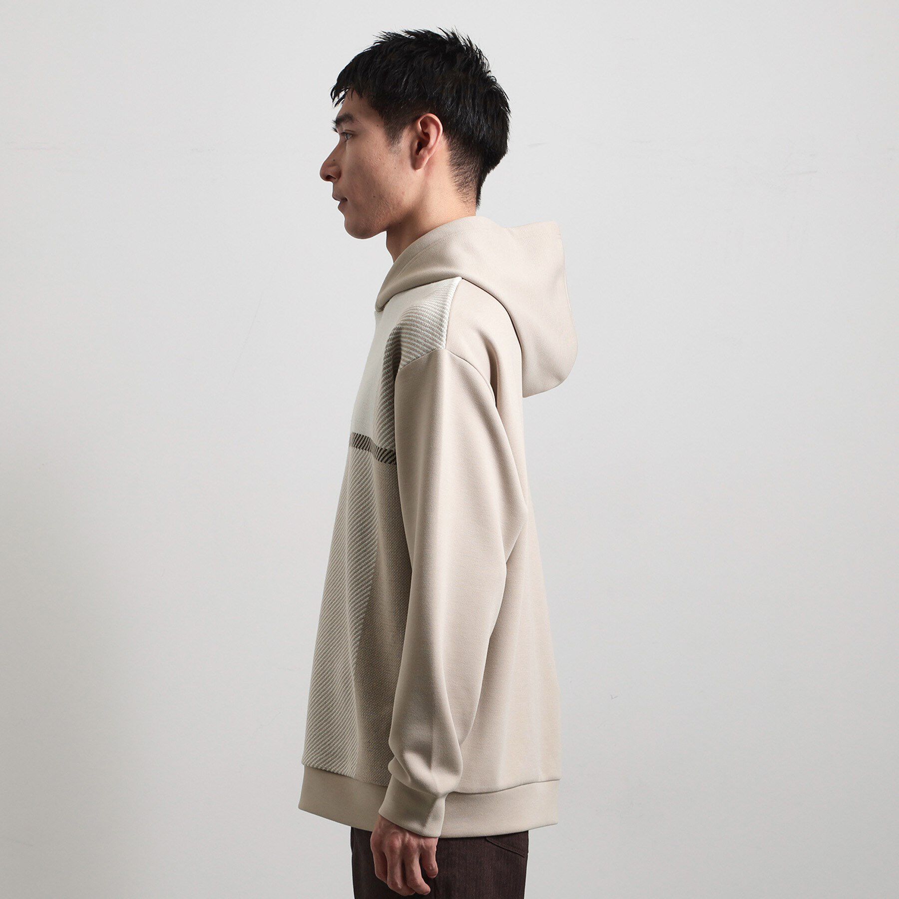 THE SHOP TK「【大人の休日スタイルにはこれ！】フロントチェック柄ニットパーカ　洗濯機OK」|パーカー|