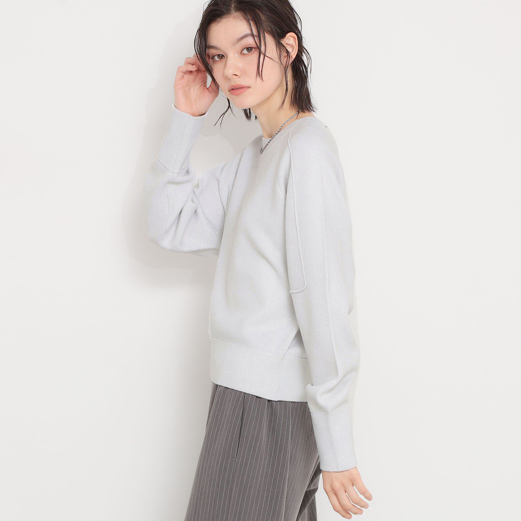 THE SHOP TK「【着丈が選べる】スウェットライクラメジャカードニット」|ニット・セーター|