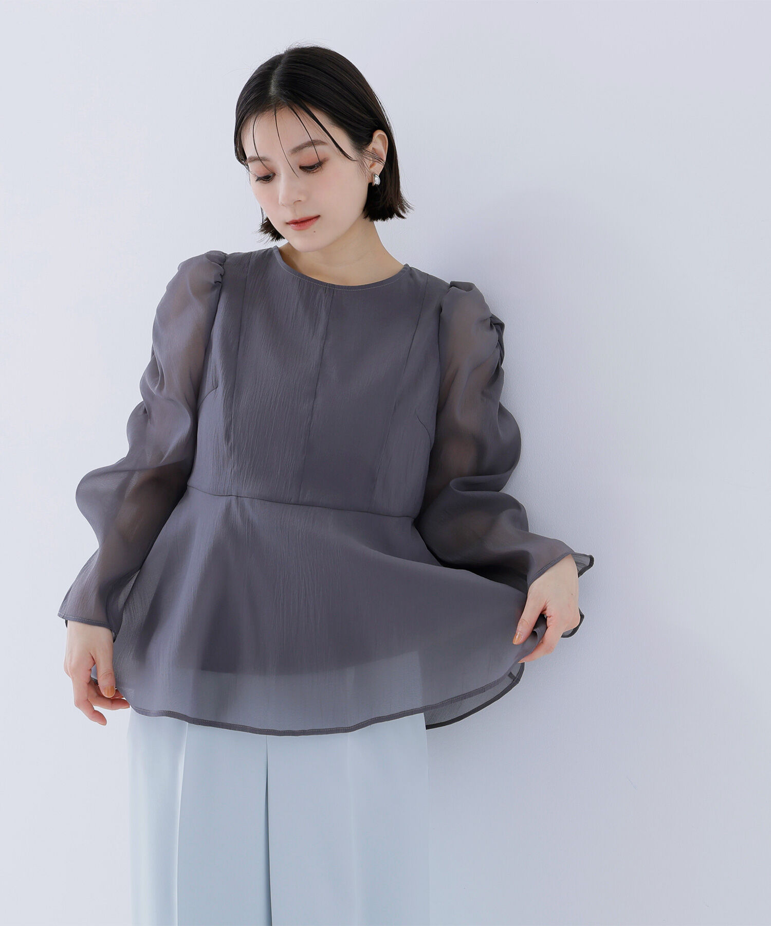  「シアーペプラムブラウス」|シャツ・ブラウス|