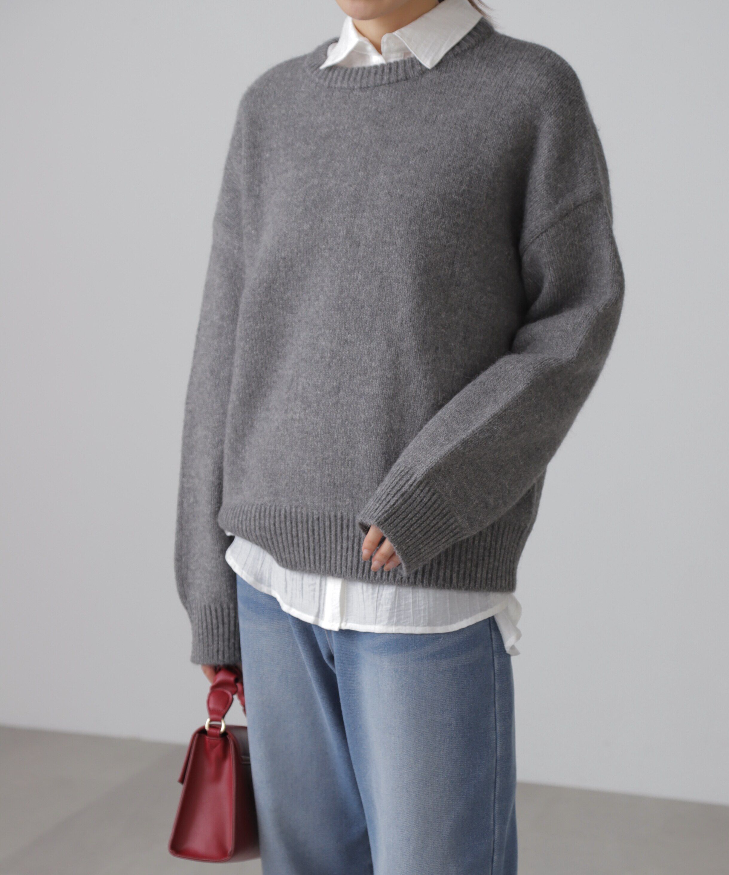  「オーバーサイズチュニック丈ニット」|ニット・セーター|