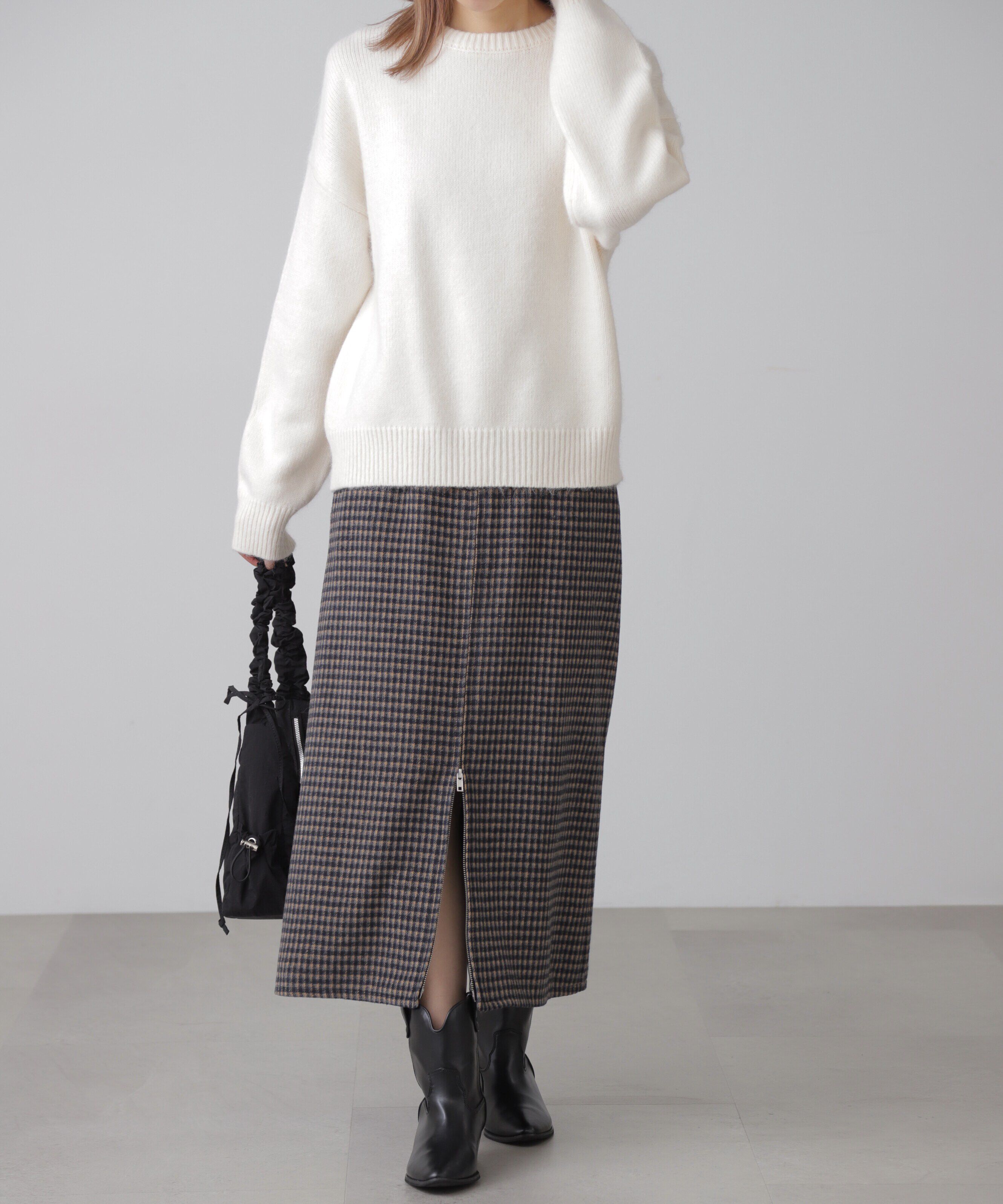  「オーバーサイズチュニック丈ニット」|ニット・セーター|