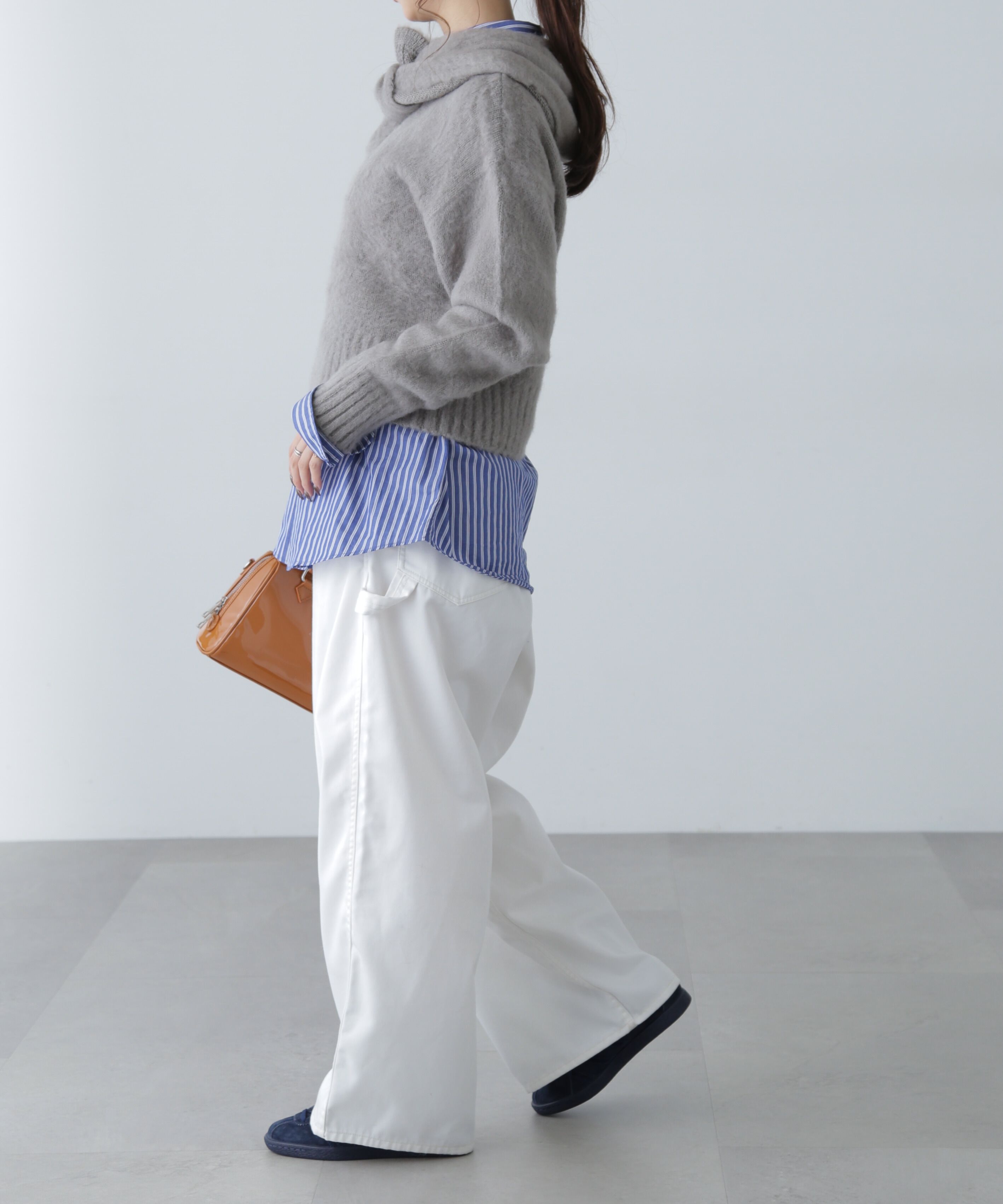  「スカーフ付きシャギーニット」|ニット・セーター|