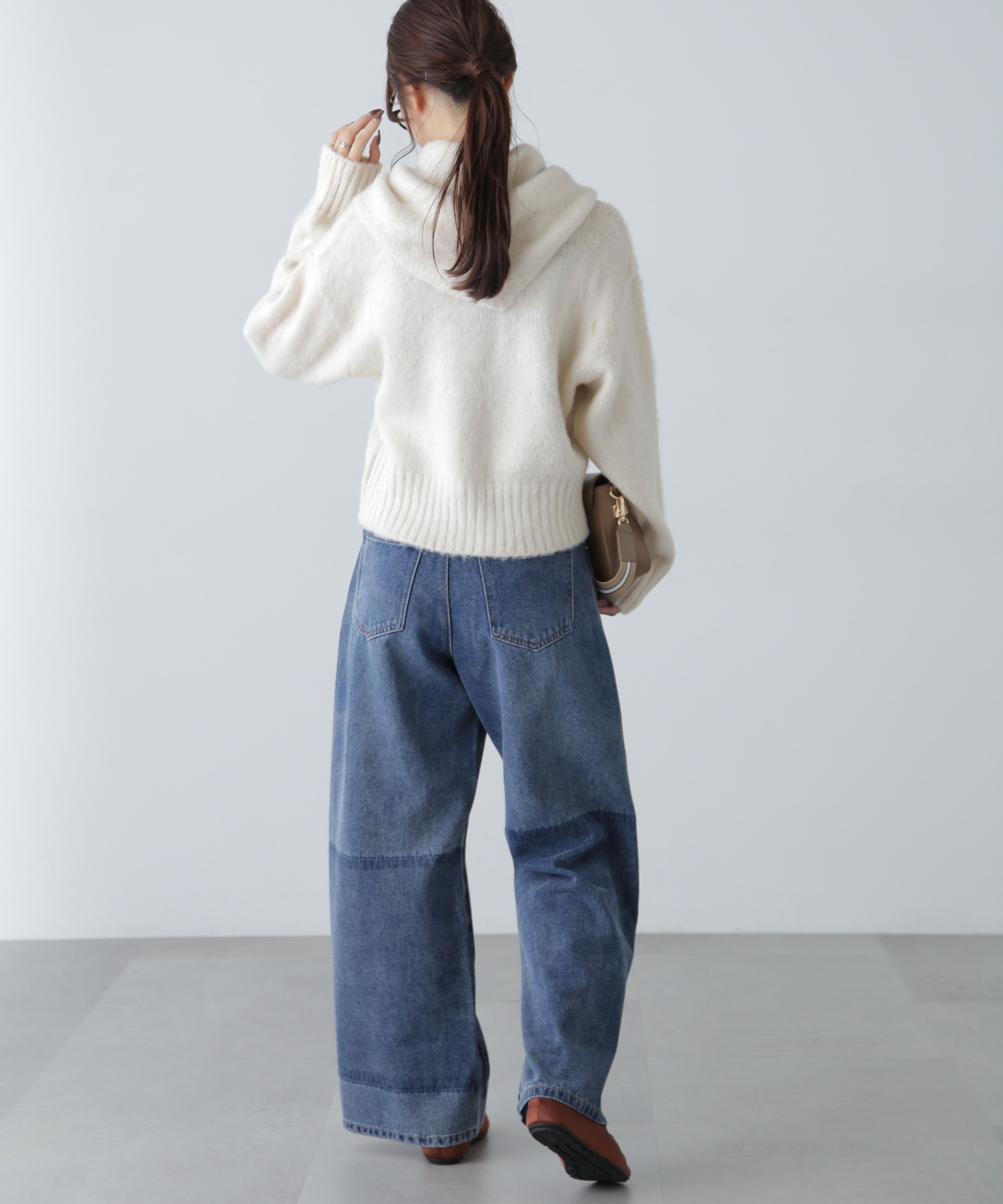  「スカーフ付きシャギーニット」|ニット・セーター|