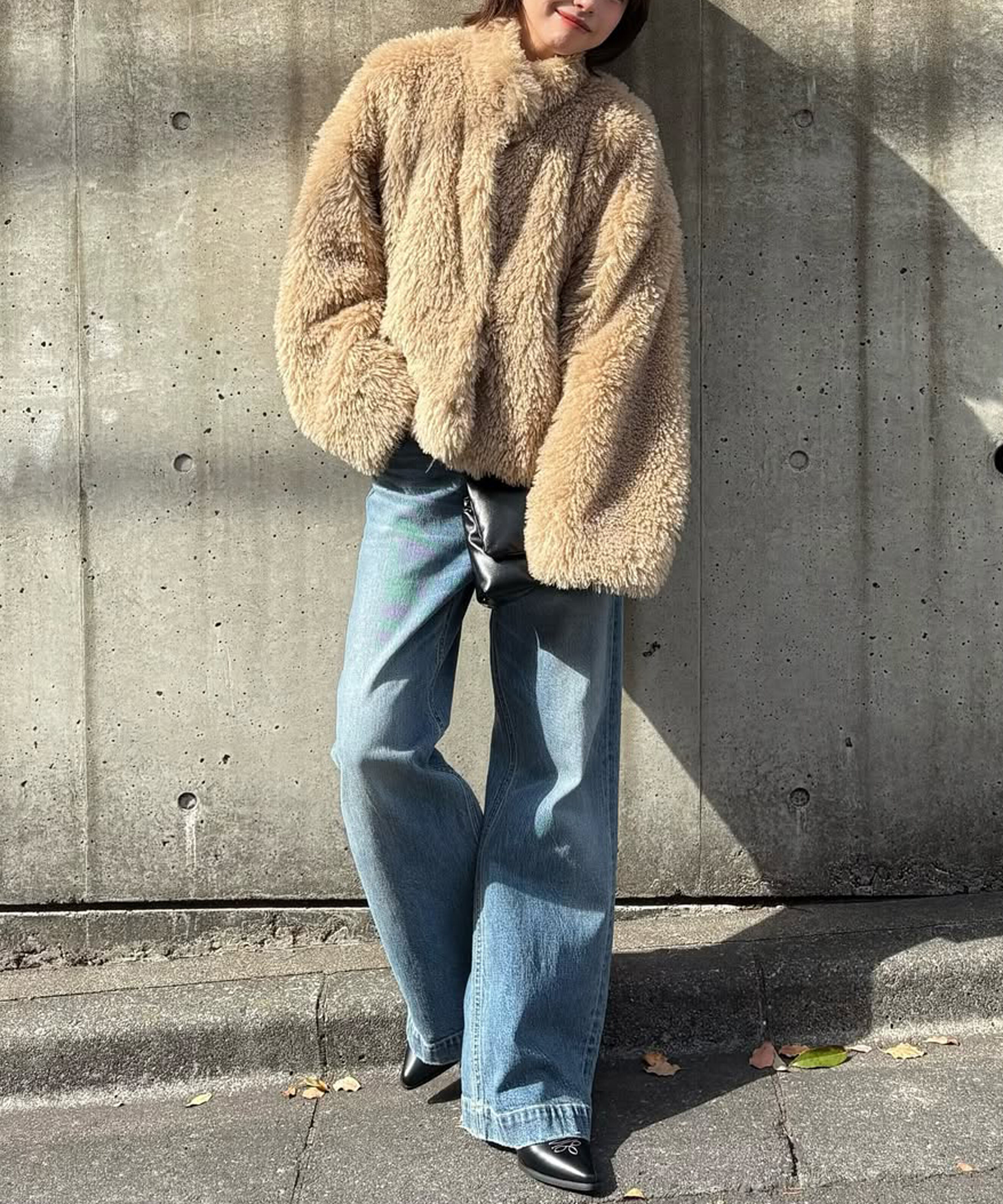  「ファースタンドブルゾン」|ブルゾン・スタジャン|ベージュ