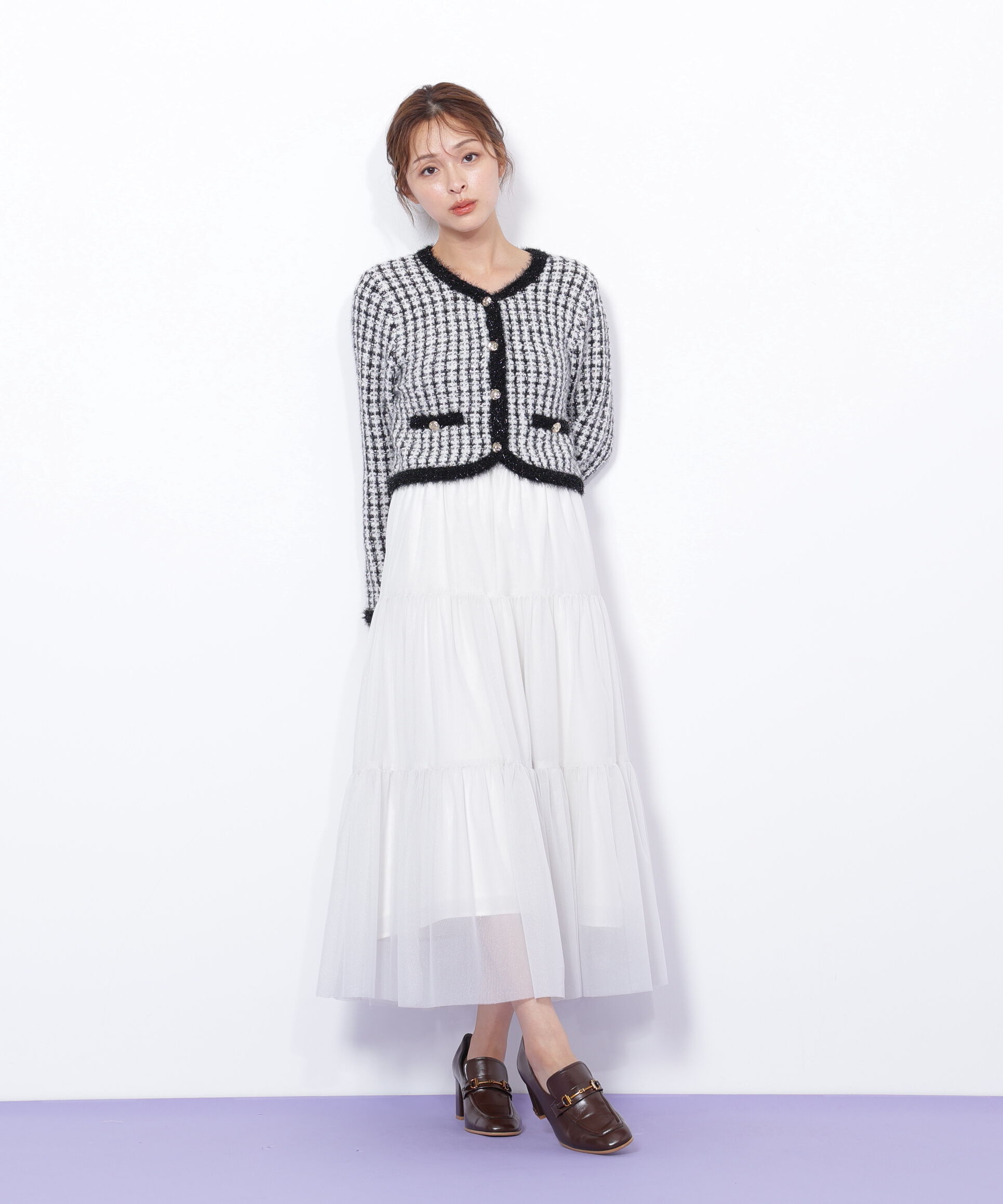  「ファンシーツイードカーディガン」|ニット・セーター|