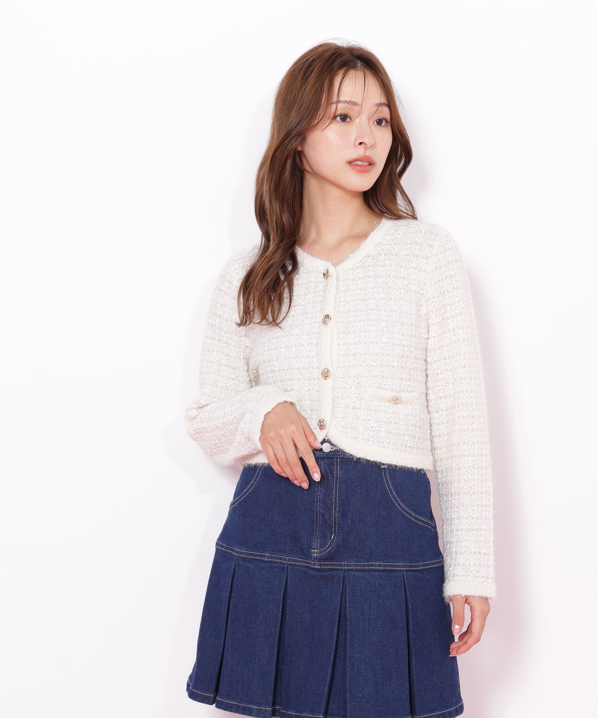  「ファンシーツイードカーディガン」|ニット・セーター|