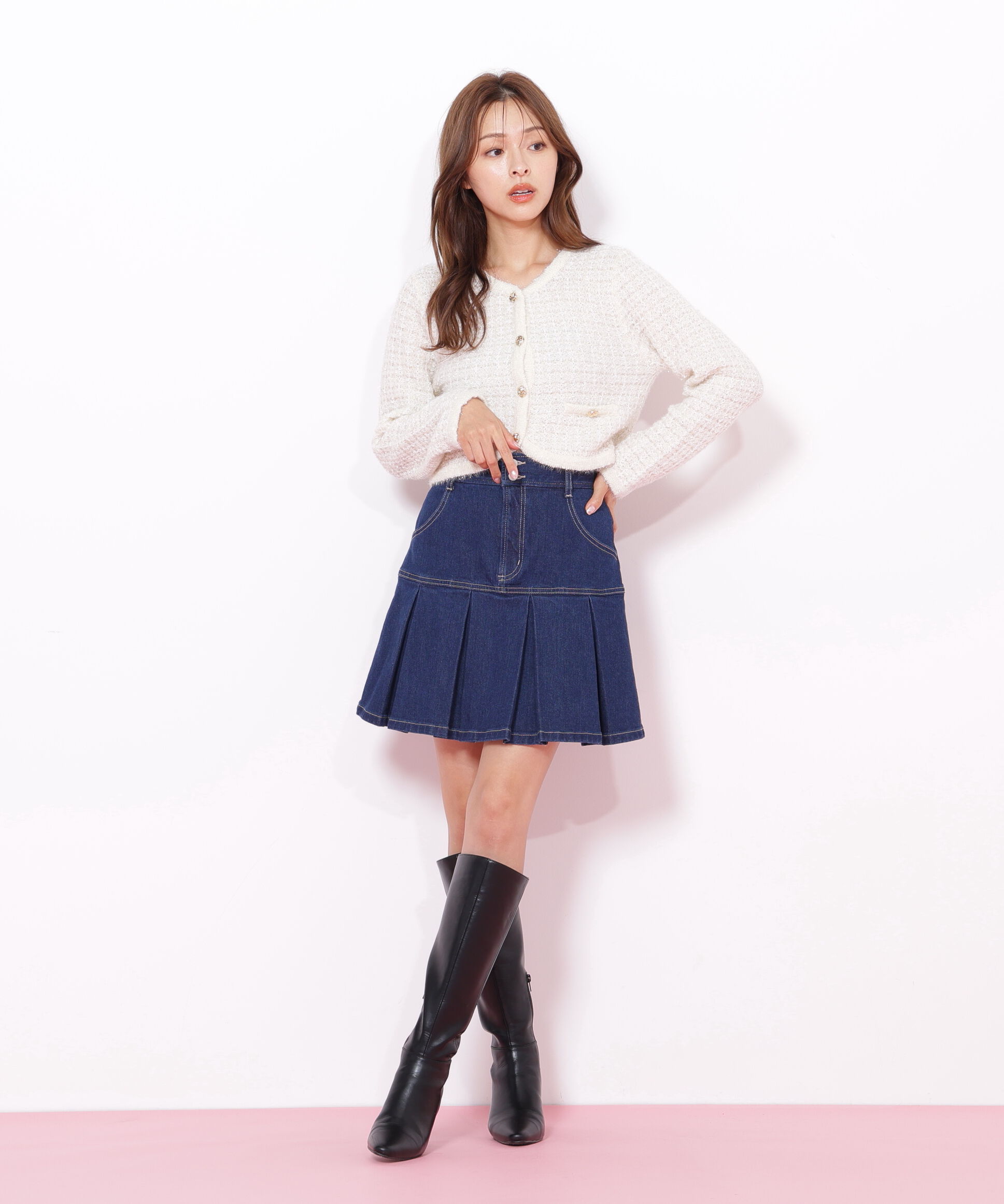  「ファンシーツイードカーディガン」|ニット・セーター|