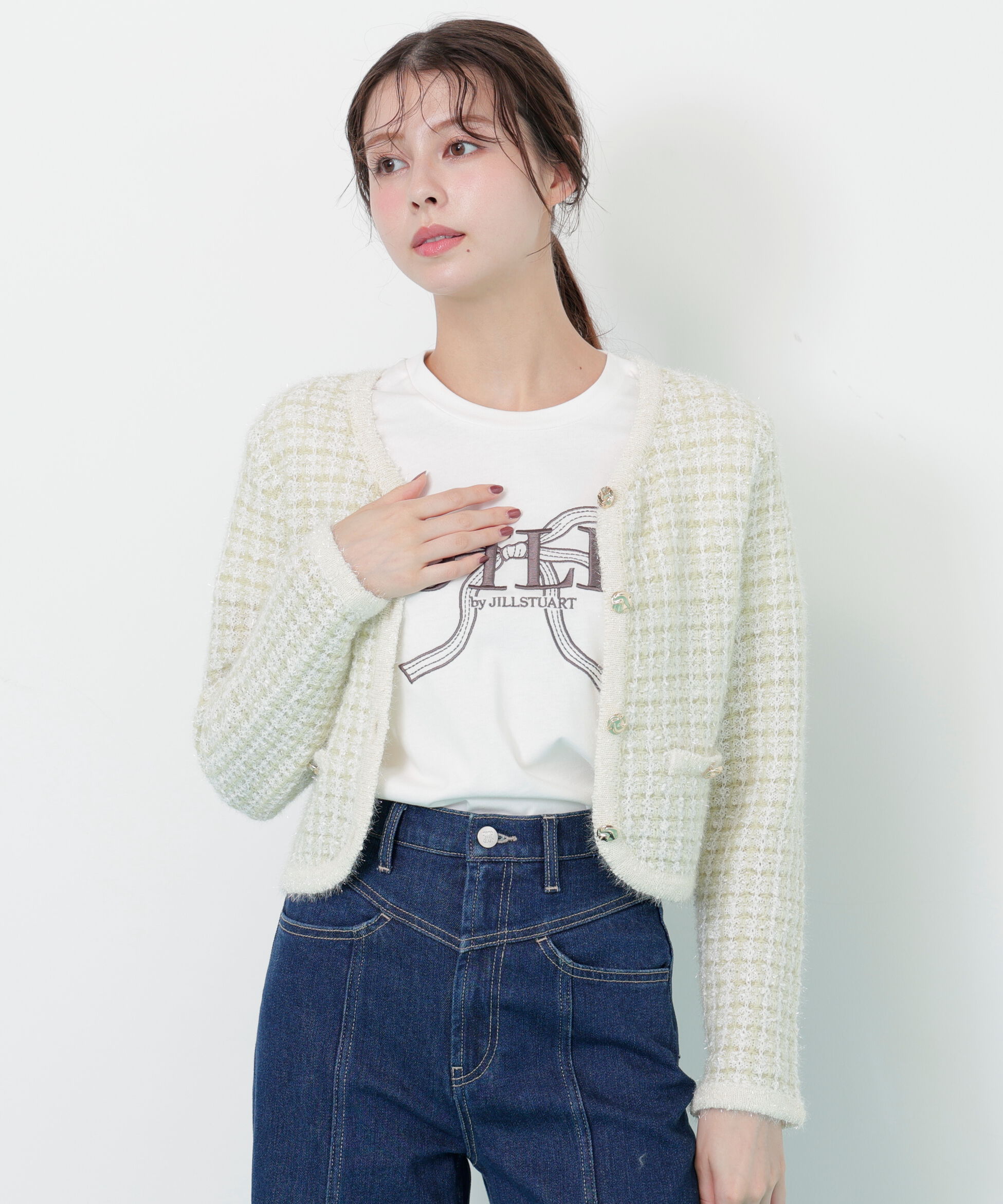  「ファンシーツイードカーディガン」|ニット・セーター|