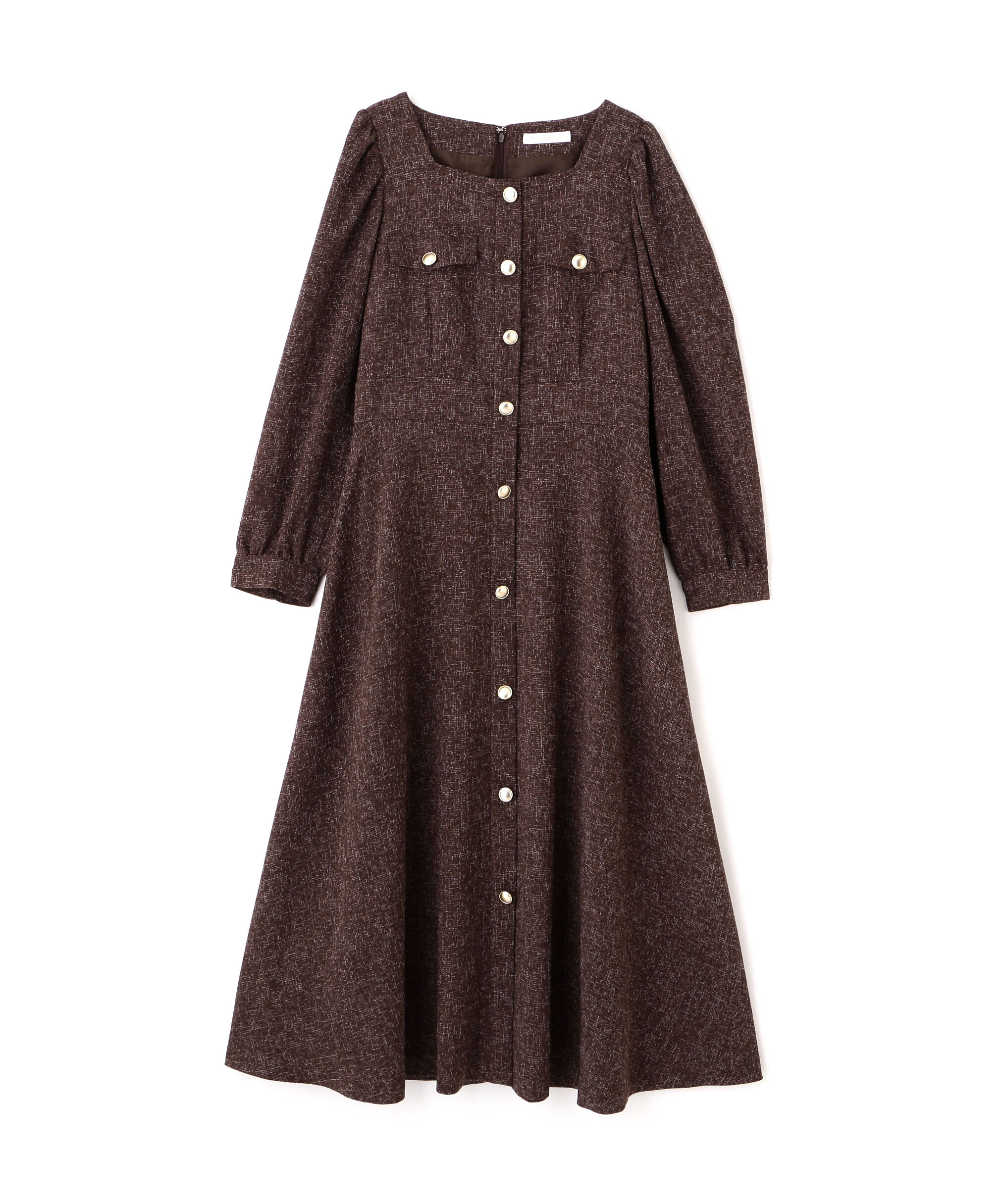 PROPORTION BODY DRESSING「フロント釦ツイードワンピース 25AW」|ワンピース|