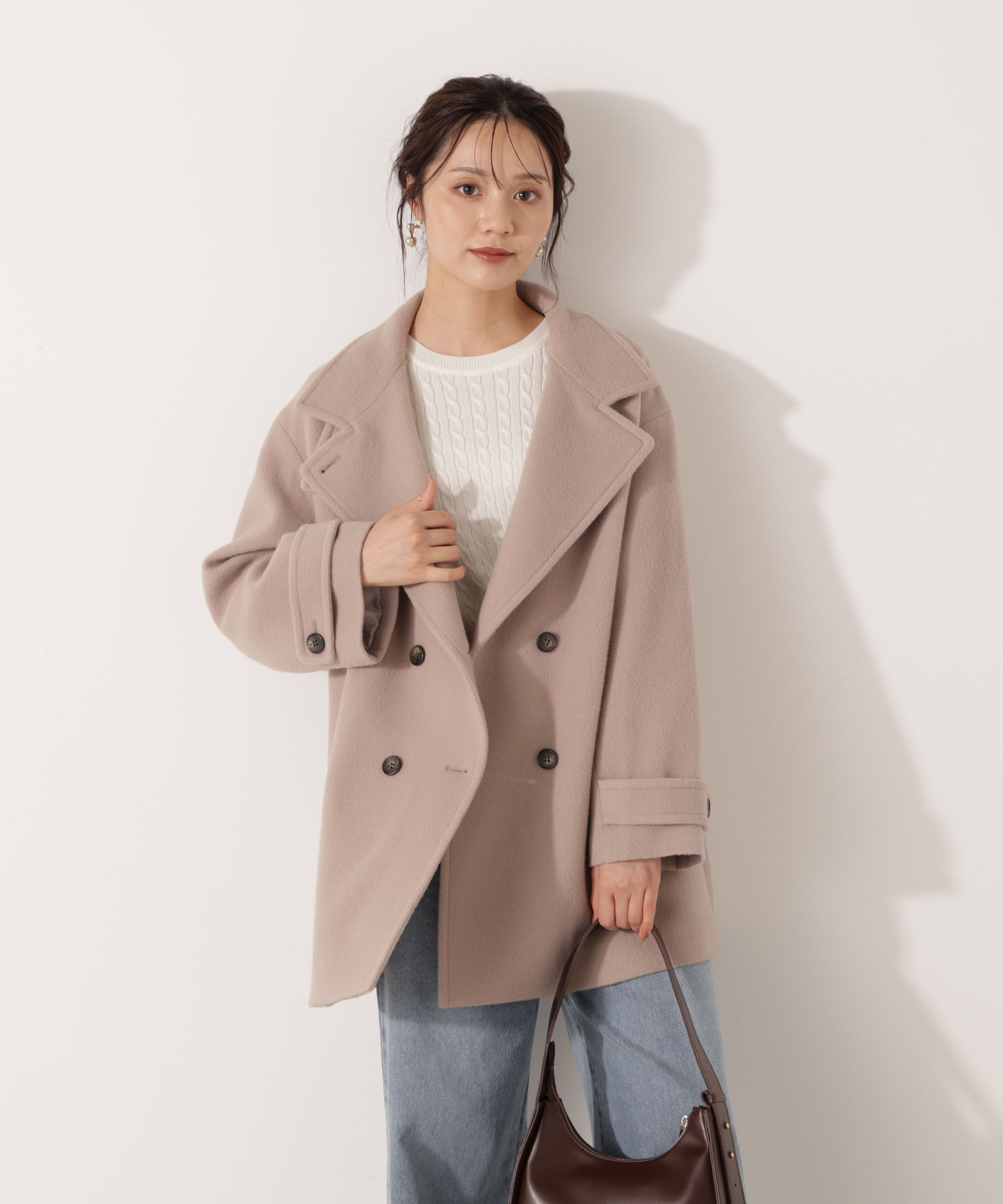 PROPORTION BODY DRESSING「＜ハンドウォッシャブル＞袖釦ミニケーブルニット」|ニット・セーター|