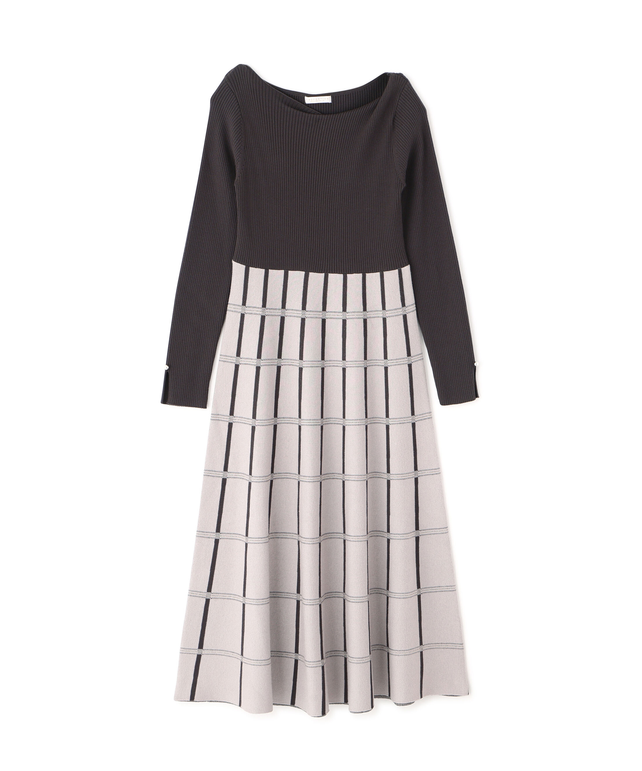 PROPORTION BODY DRESSING「チェック柄ジャガードニットワンピース 25AW」|ワンピース|
