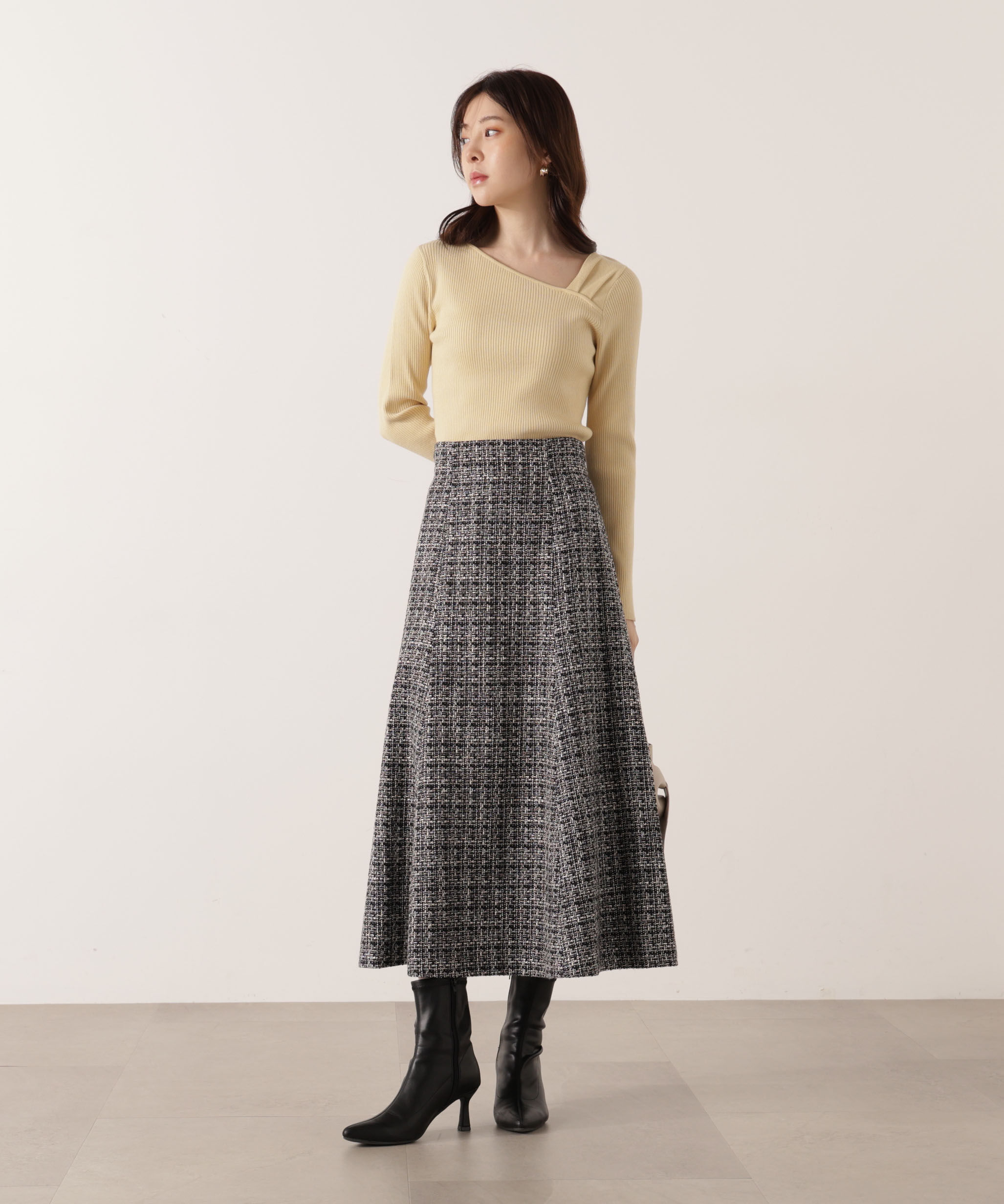 PROPORTION BODY DRESSING「ミックスツイードフレアスカート 25AW」|スカート|