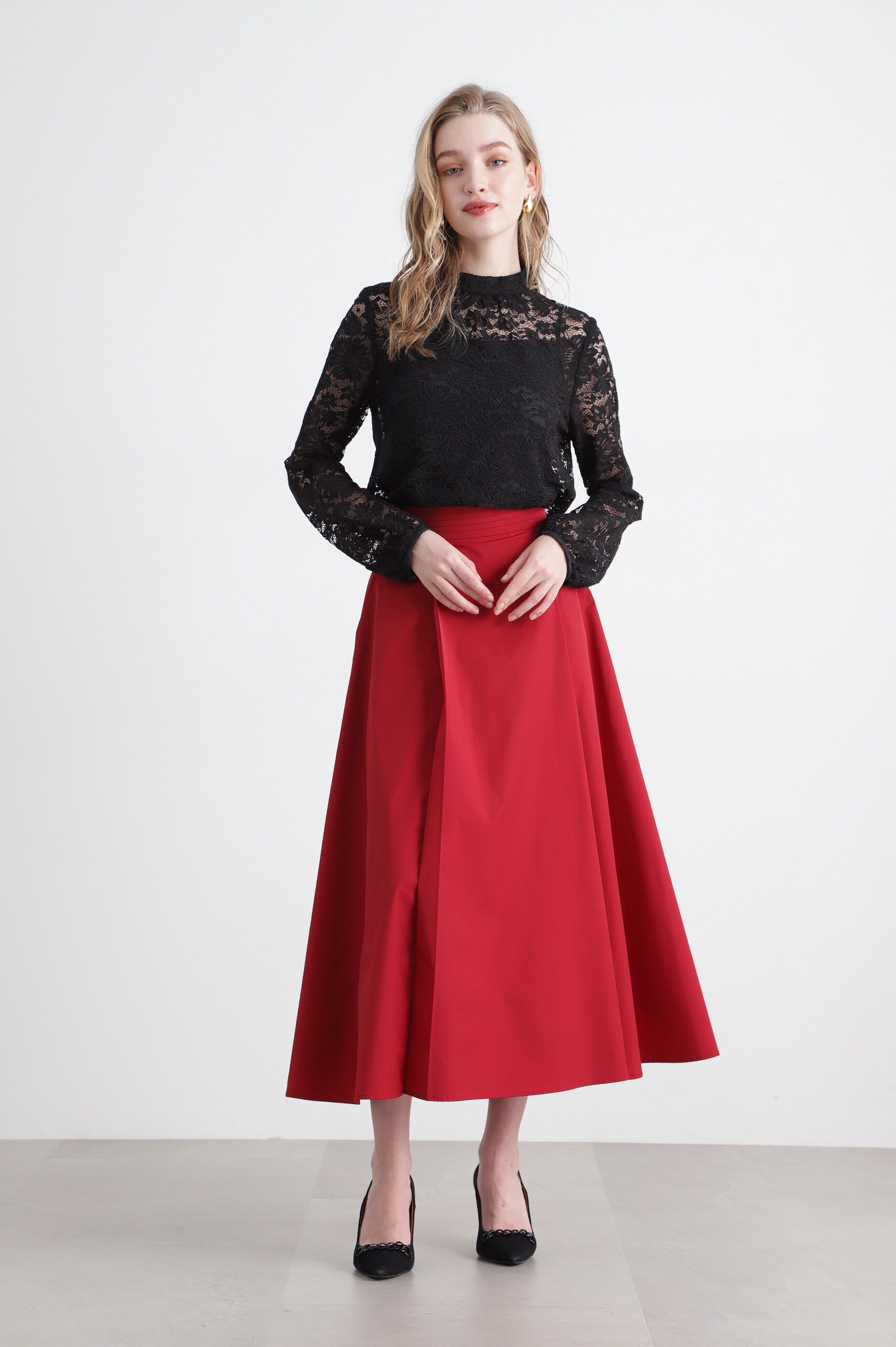  「◆ストレッチタフタフレアースカート」|スカート|