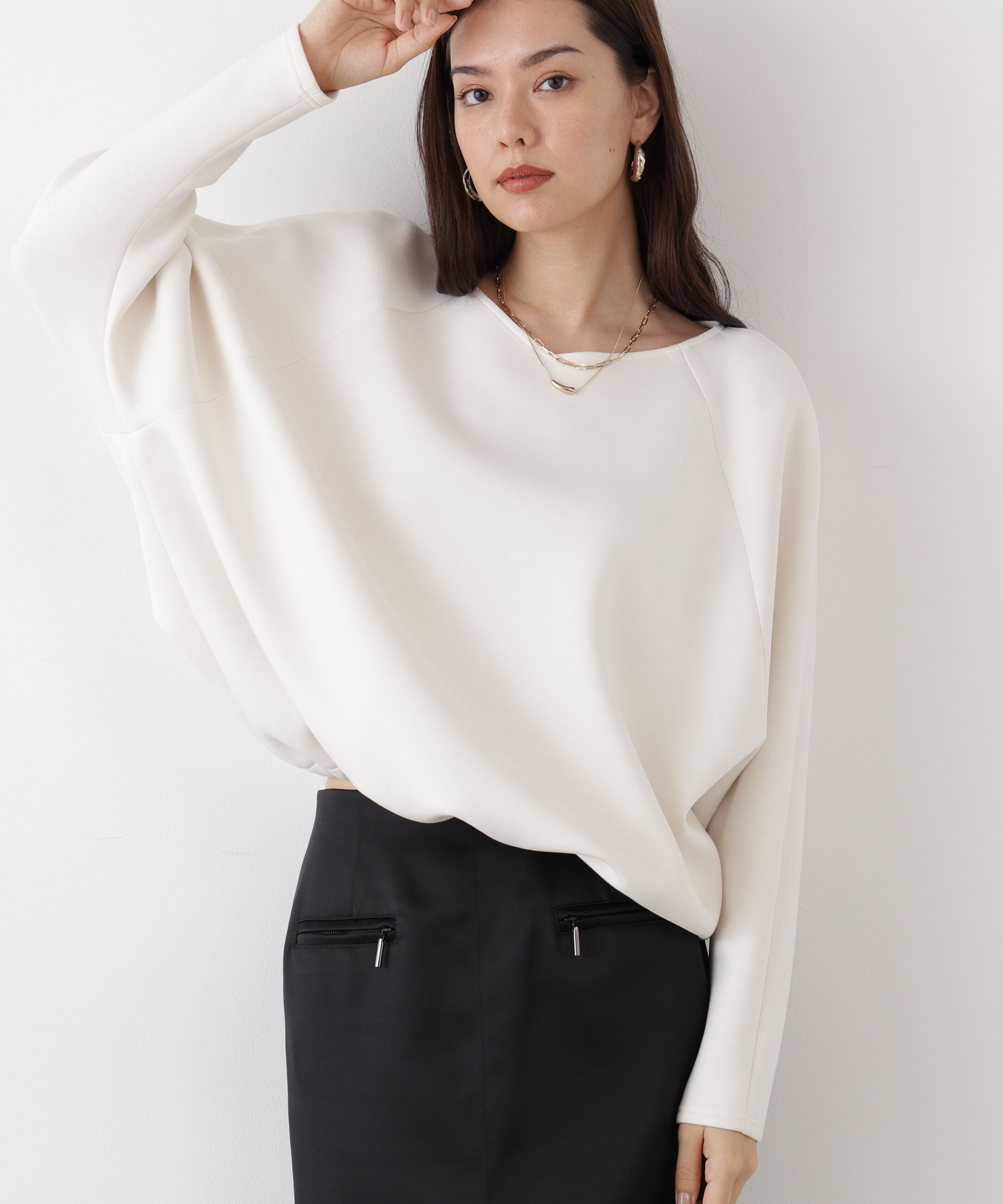  「◆ギャザーヘムプルオーバー」|シャツ・ブラウス|エクリュ1