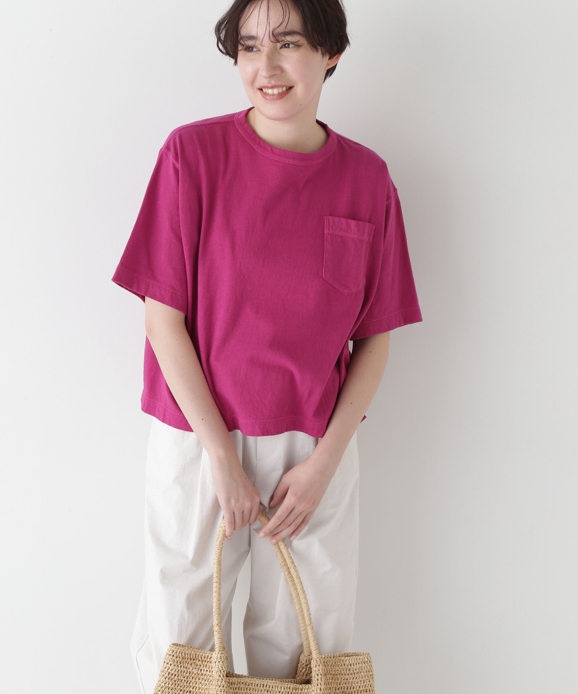  「◆ラフィ天竺製品染めＴシャツ」|Tシャツ・カットソー|ピンク