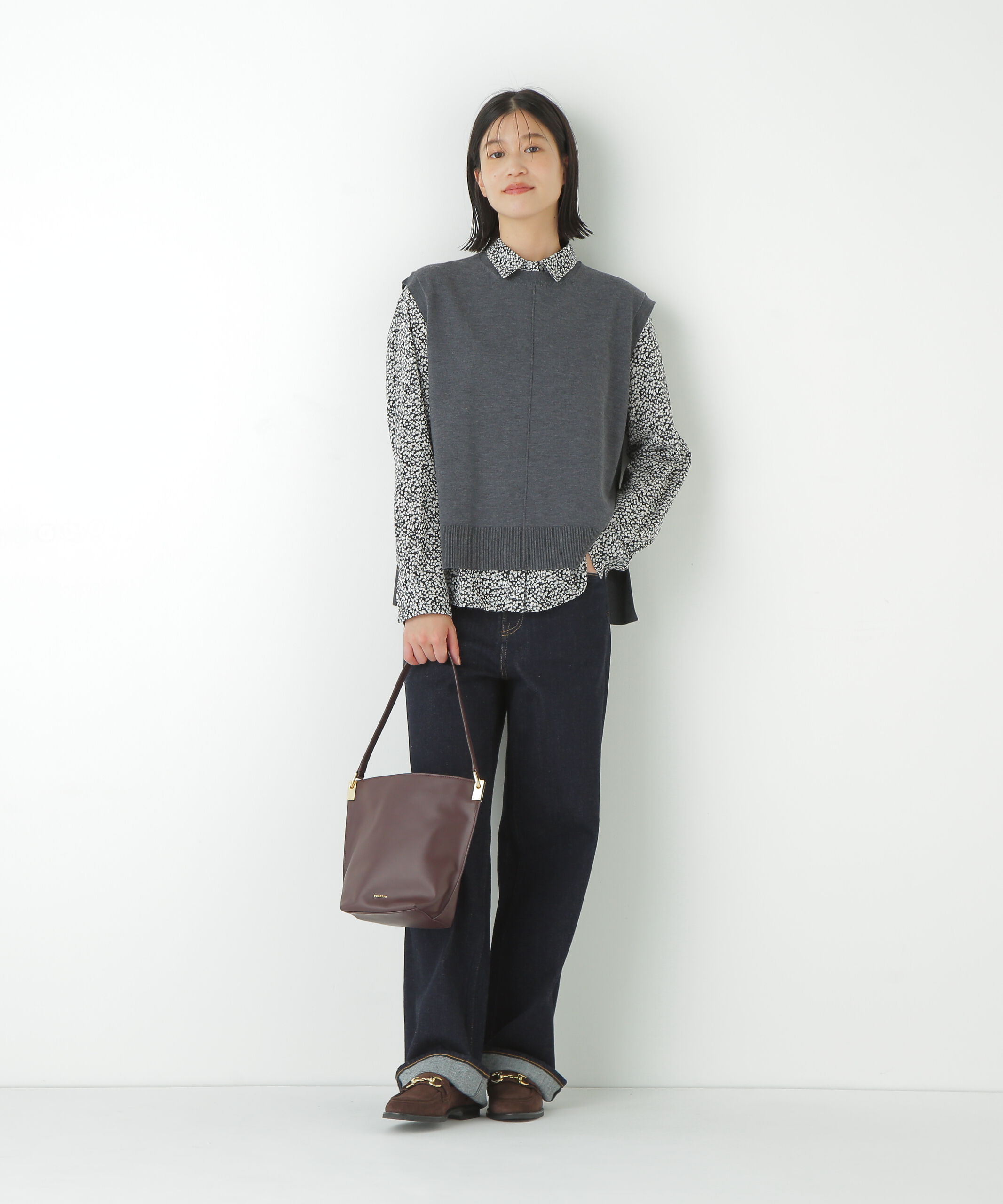  「◆リバティプリントベーシックカラーシャツ」|シャツ・ブラウス|