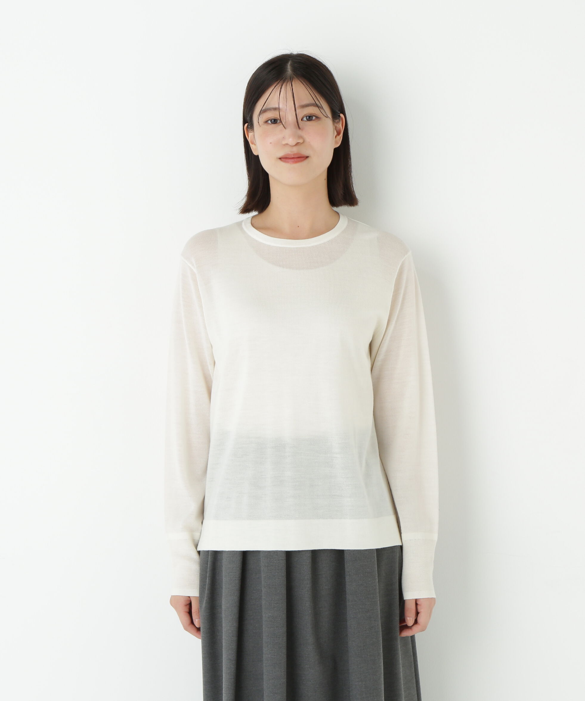  「◆クリアウールクルーネックニット」|ニット・セーター|