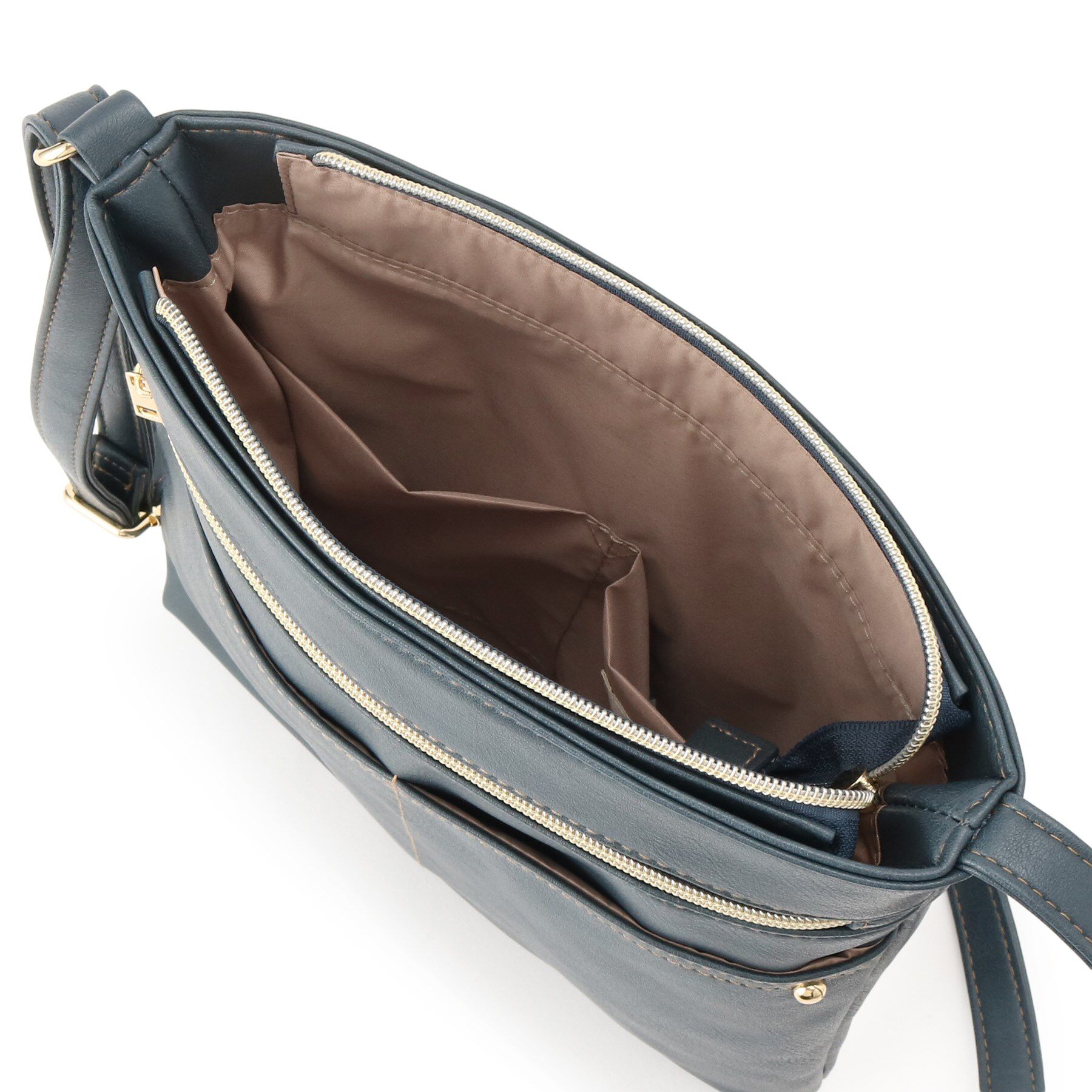 SHOO･LA･RUE「スマートながらしっかり入る アオリポケットが魅力のショルダーバッグ」|ショルダー・メッセンジャー|