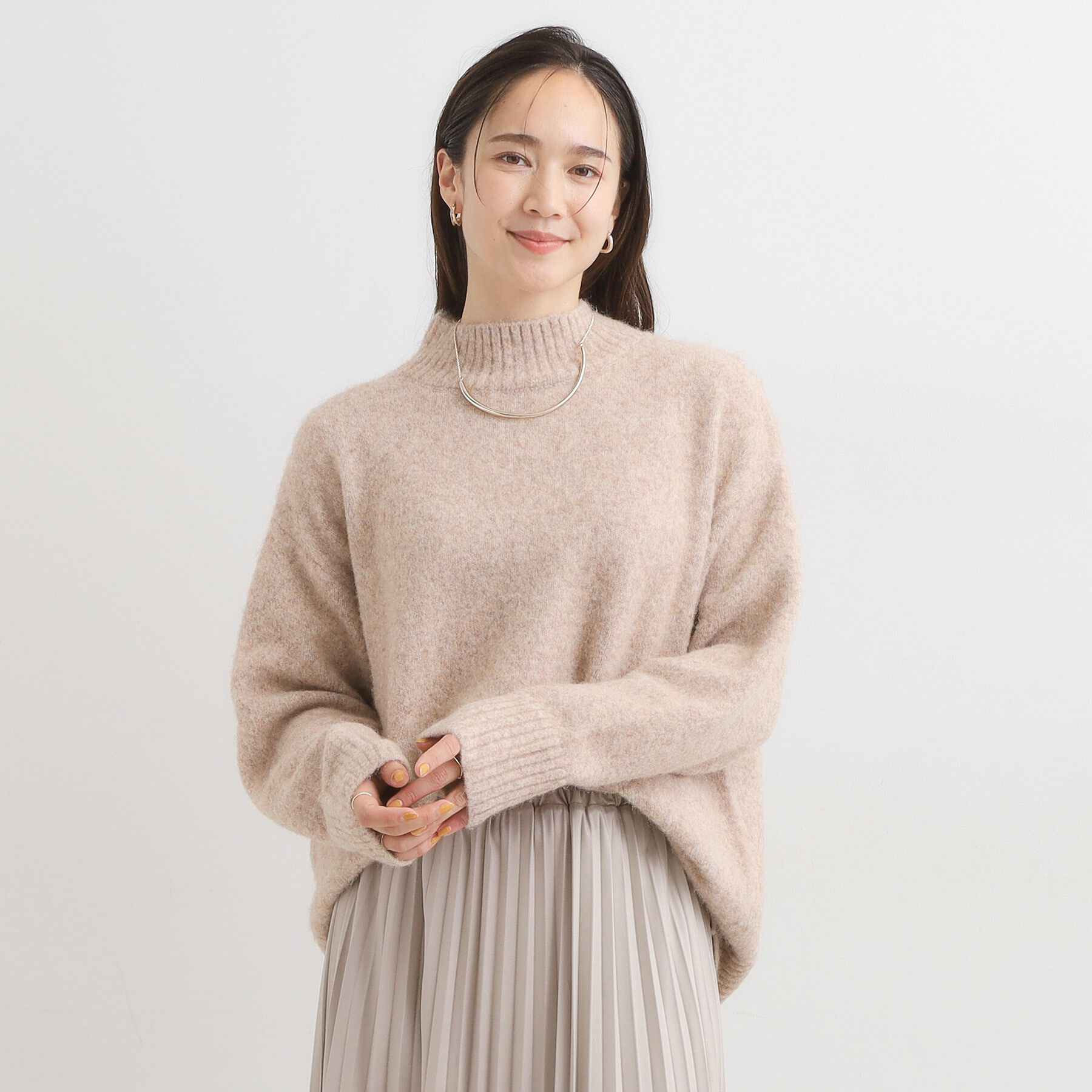 SHOO･LA･RUE「【洗濯機可/S-LL】インせず着られる ふわふわハイネックニット」|ニット・セーター|