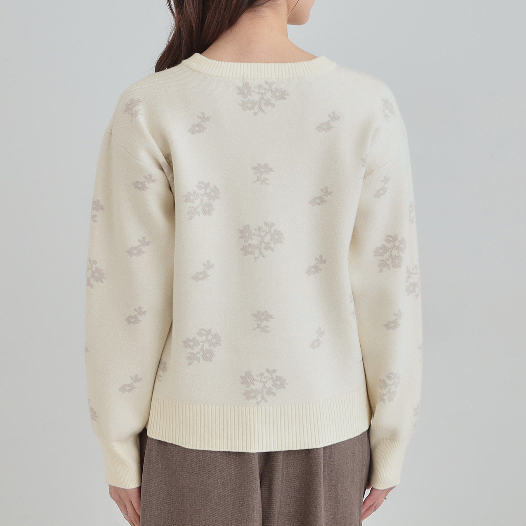 SHOO･LA･RUE「【S-LL】大人上品な レトロフラワーニット」|ニット・セーター|