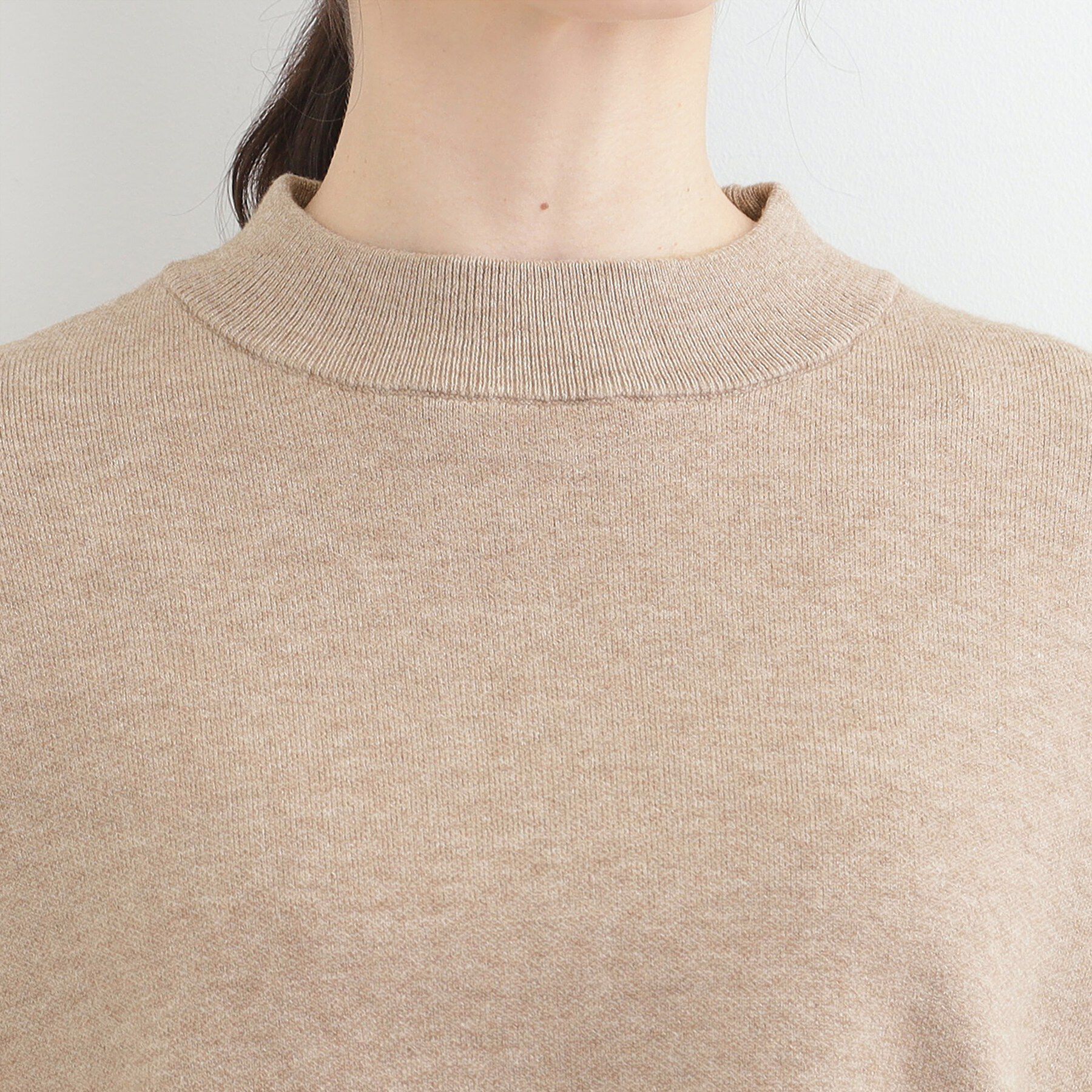 SHOO･LA･RUE「【洗濯機可/セットアップ可/S-LL】インせず着られる もちもち裾ラウンドニット」|ニット・セーター|