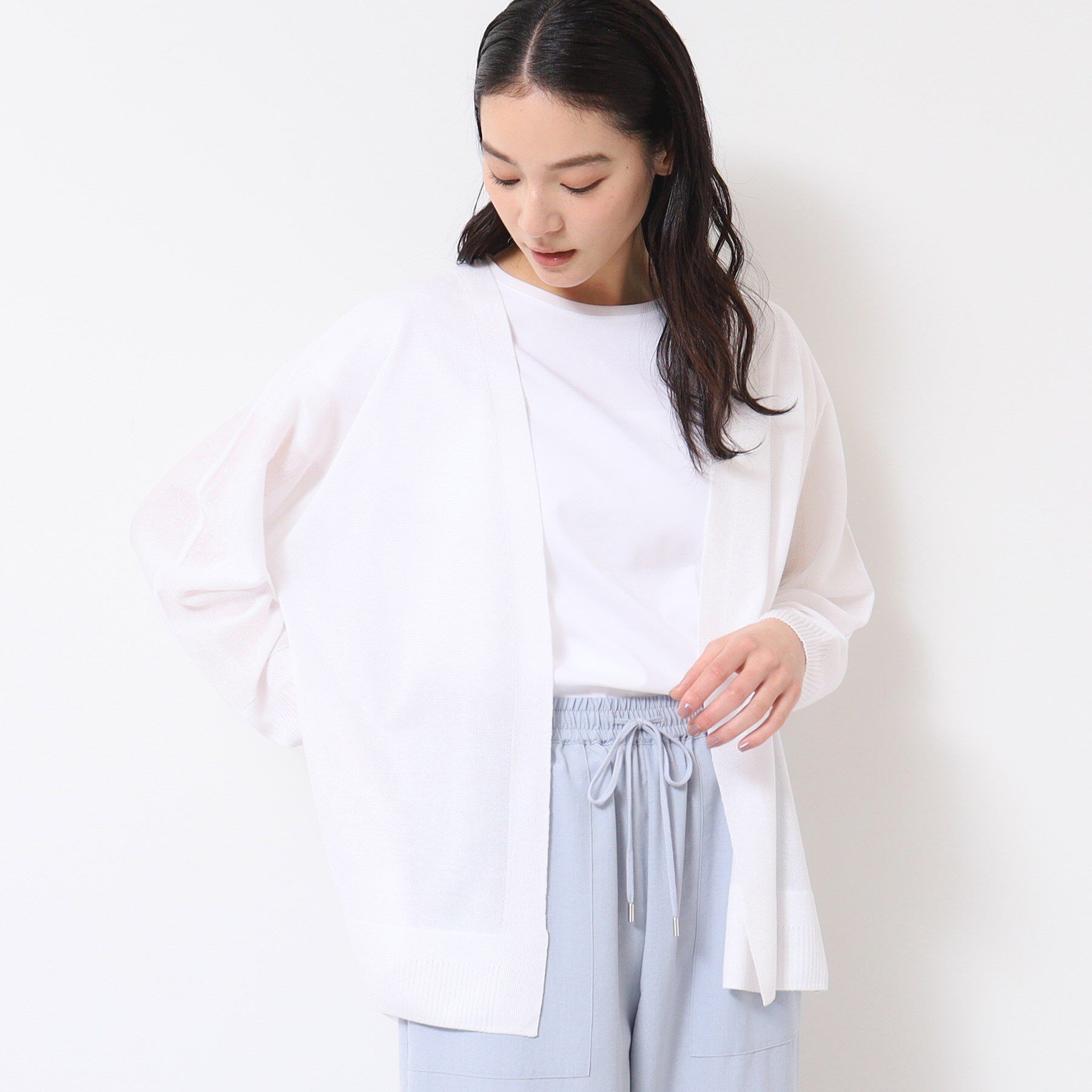 Dessin「【洗える】ミドル丈シアーカーディガン（S～L）」|カーディガン|