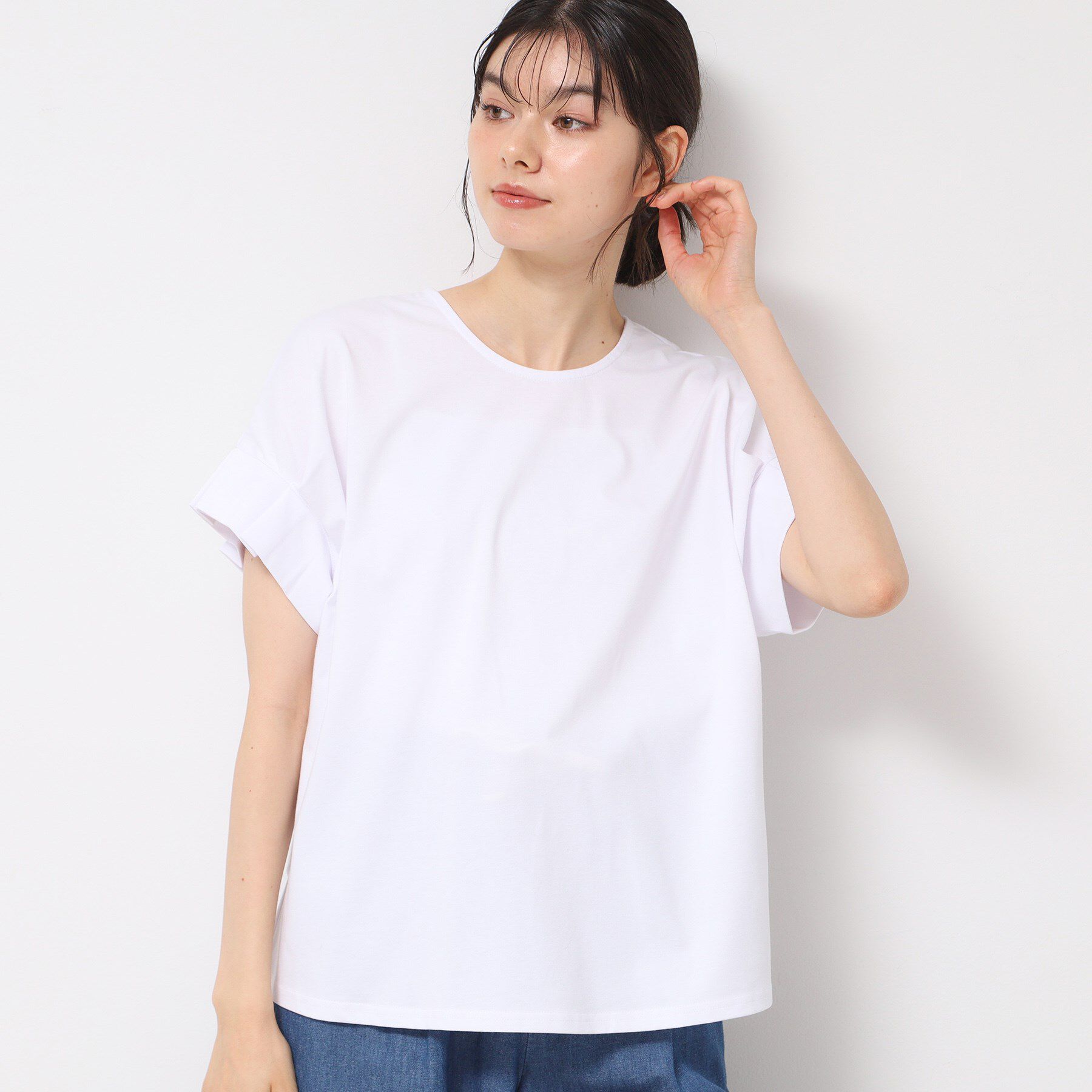 Dessin「【洗える】袖タックデザインカットソー」|Tシャツ・カットソー|