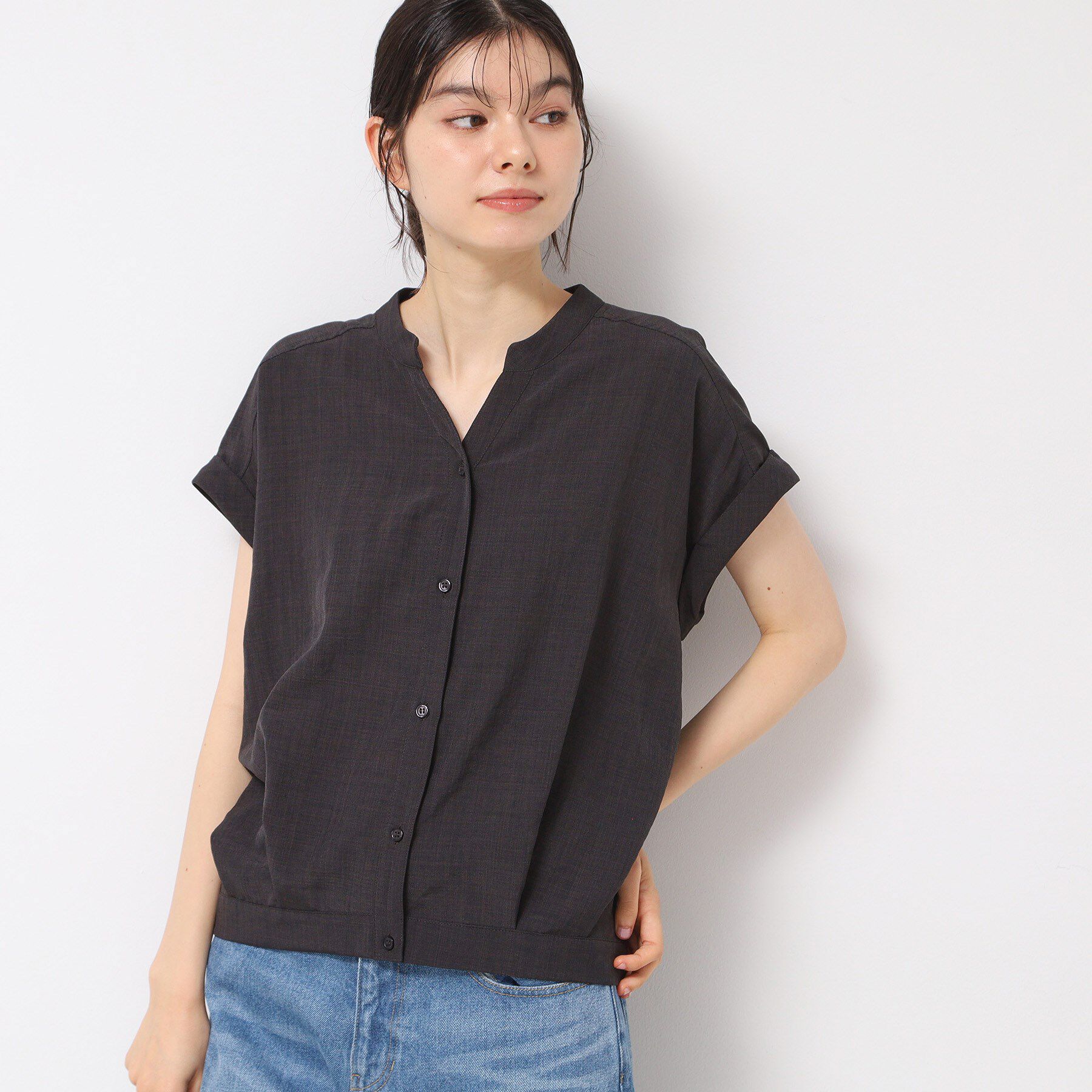 Dessin「【洗える】フレンチスリーブスキッパーシャツ（XS～L）」|シャツ・ブラウス|