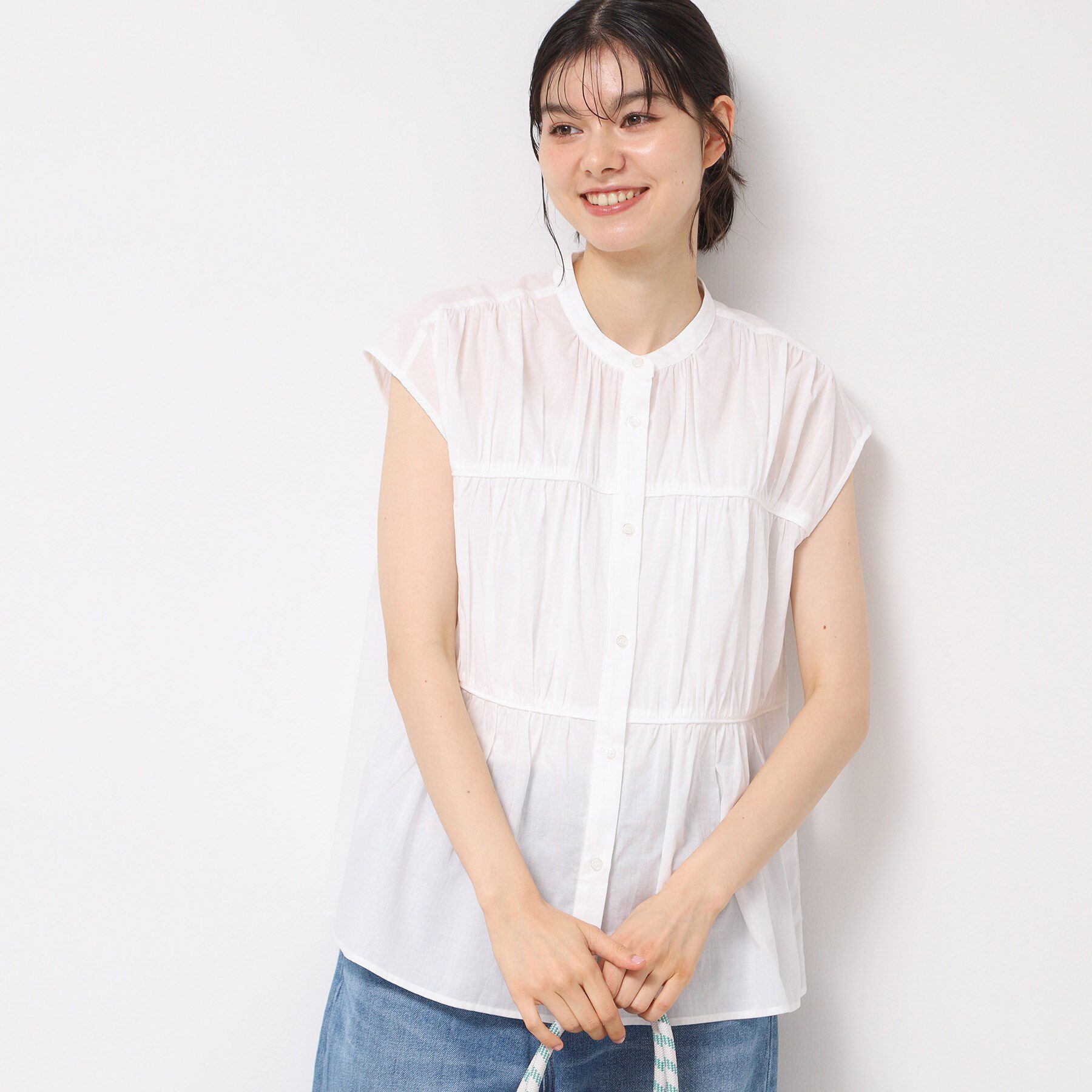 Dessin「【洗える】シャーリングペプラムブラウス」|シャツ・ブラウス|