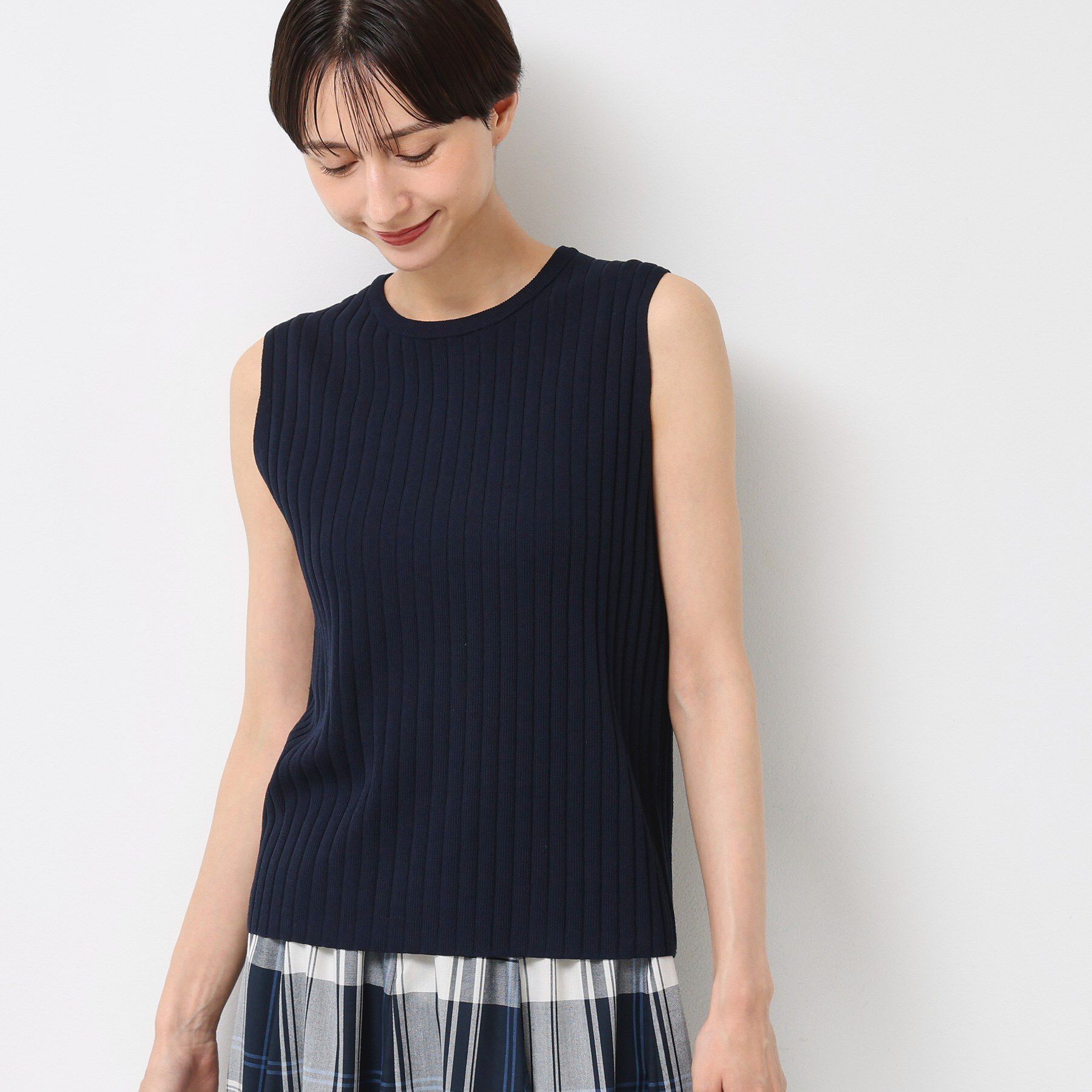 Dessin「【洗える】リブノースリーブニット」|ニット・セーター|