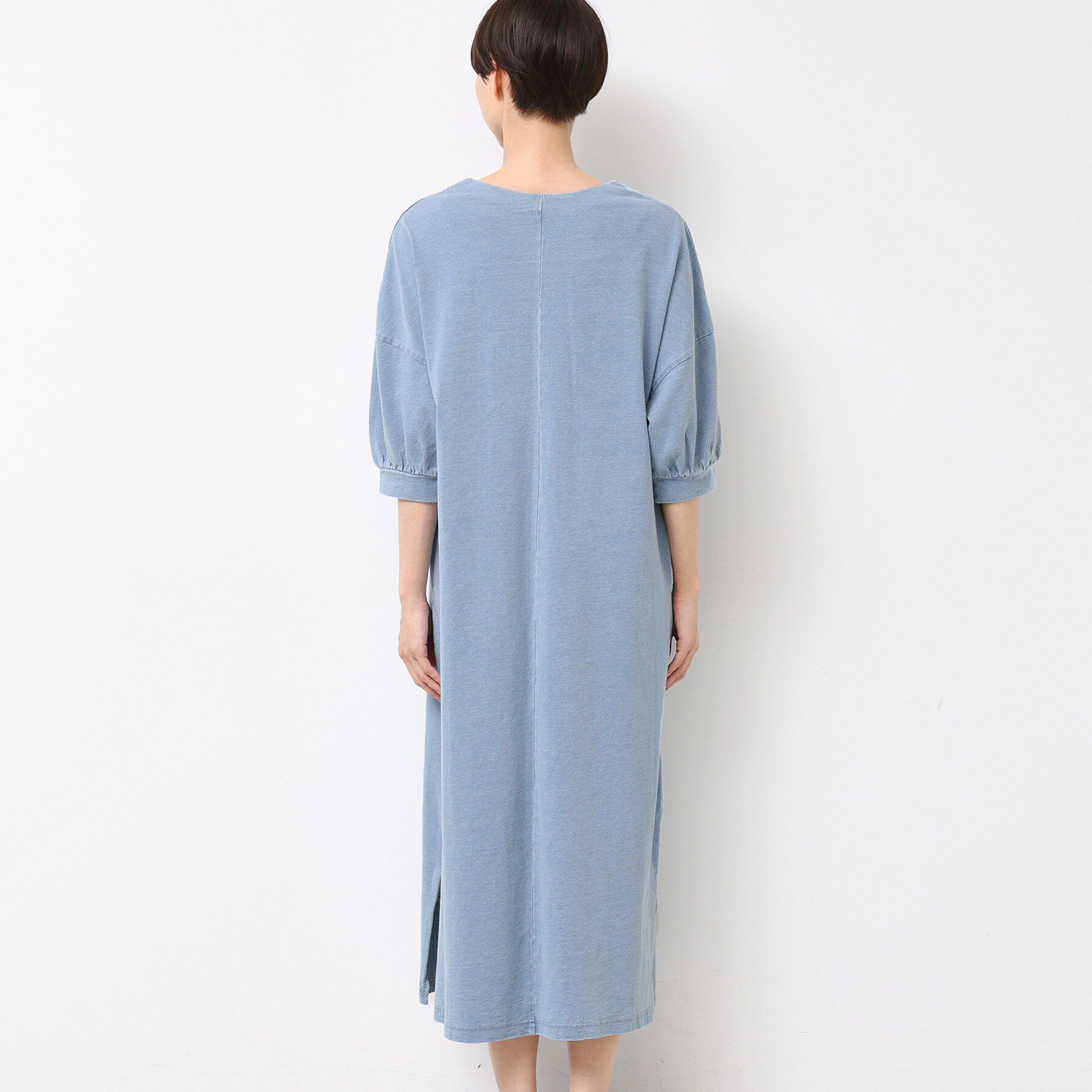 Dessin「【洗える】インディゴ天竺デニム調リラクシーワンピース」|ワンピース|