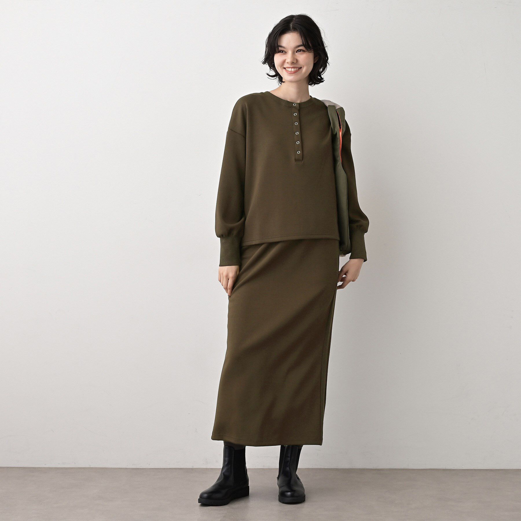 Dessin「【セットアップ可/洗える】ヘンリーネックプルオーバー」|Tシャツ・カットソー|