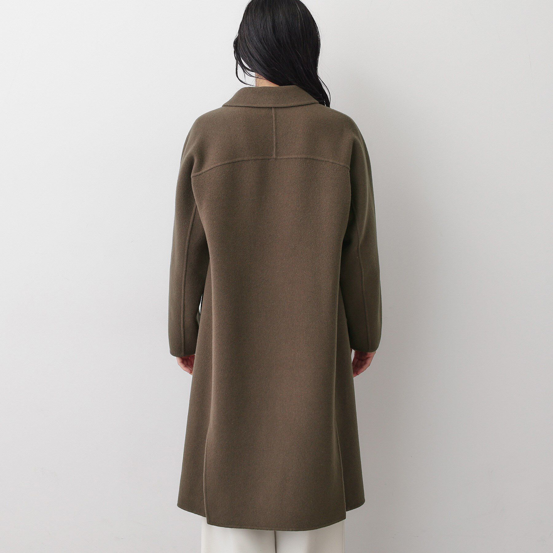 Dessin「【洗える】ウール混リバーメルトンロングコート」|ステンカラーコート|