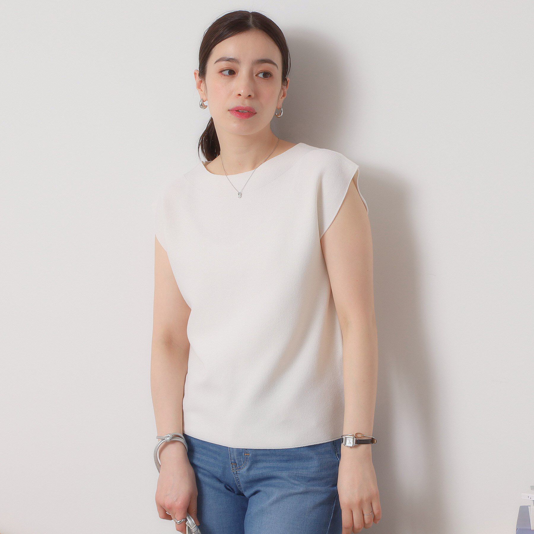 ITS&rsquo;DEMO「【清涼感／洗濯機OK】フレンチスリーブニット」|ニット・セーター|