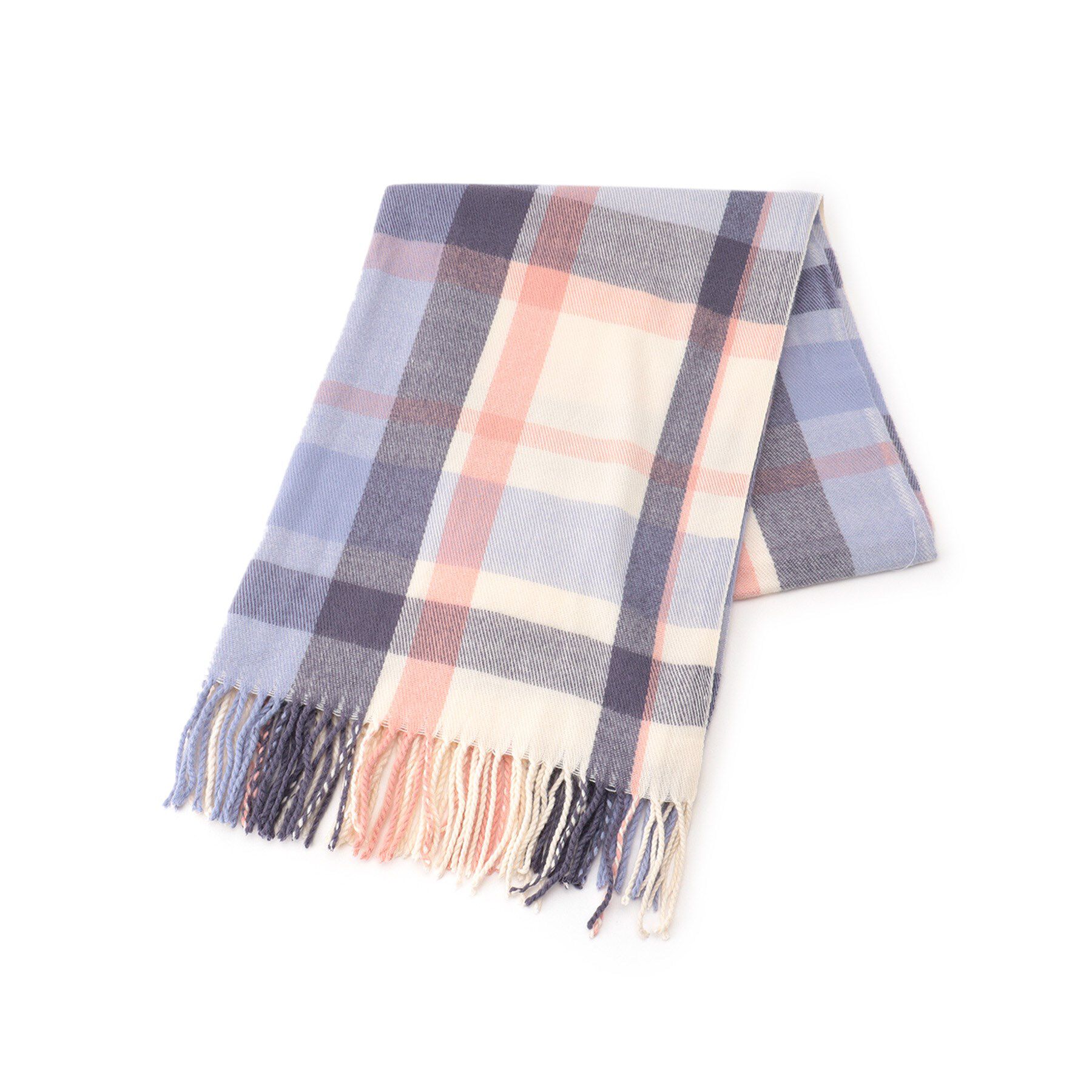 Ober Tashe「【防寒】あったかチェック柄の大判ストール」|ストール|
