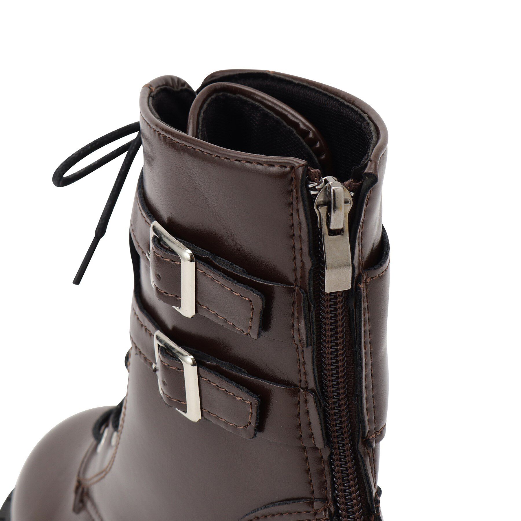 csT&P「厚底ダブルベルトレースアップブーツ」|ショートブーツ|