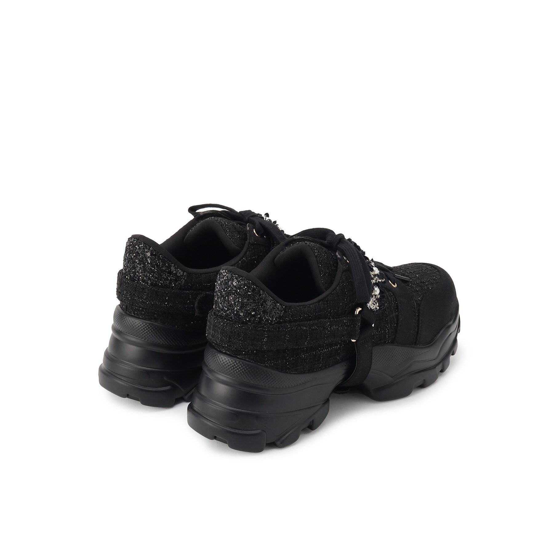 ESPERANZA「フリル&times;パール調ベルトツイードスニーカー」|スニーカー|