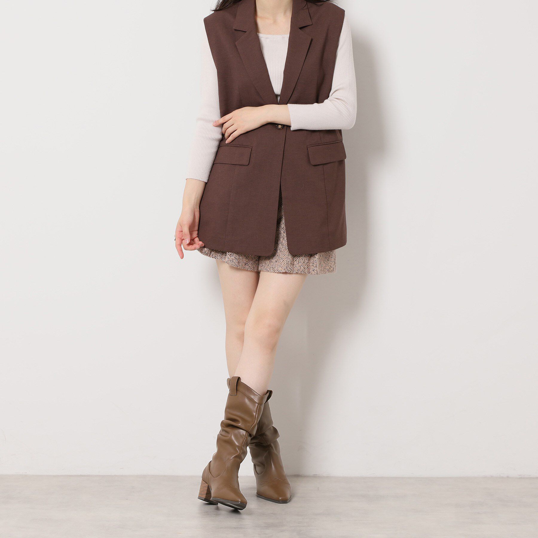 ESPERANZA「シャーリングウエスタンブーツ」|ショートブーツ|