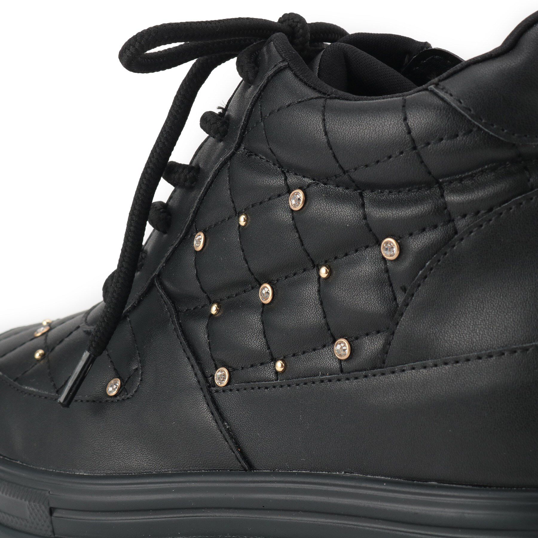 ESPERANZA「【EC先行販売】きゅんフィット厚底フラットキルティングスタッズスニーカー」|スニーカー|