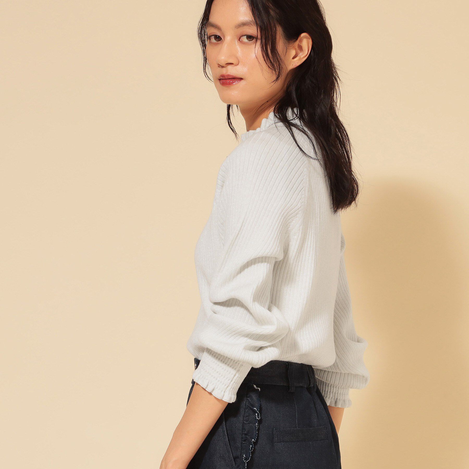 SunaUna「【COLLECTION LINE】フリルラメニット」|ニット・セーター|