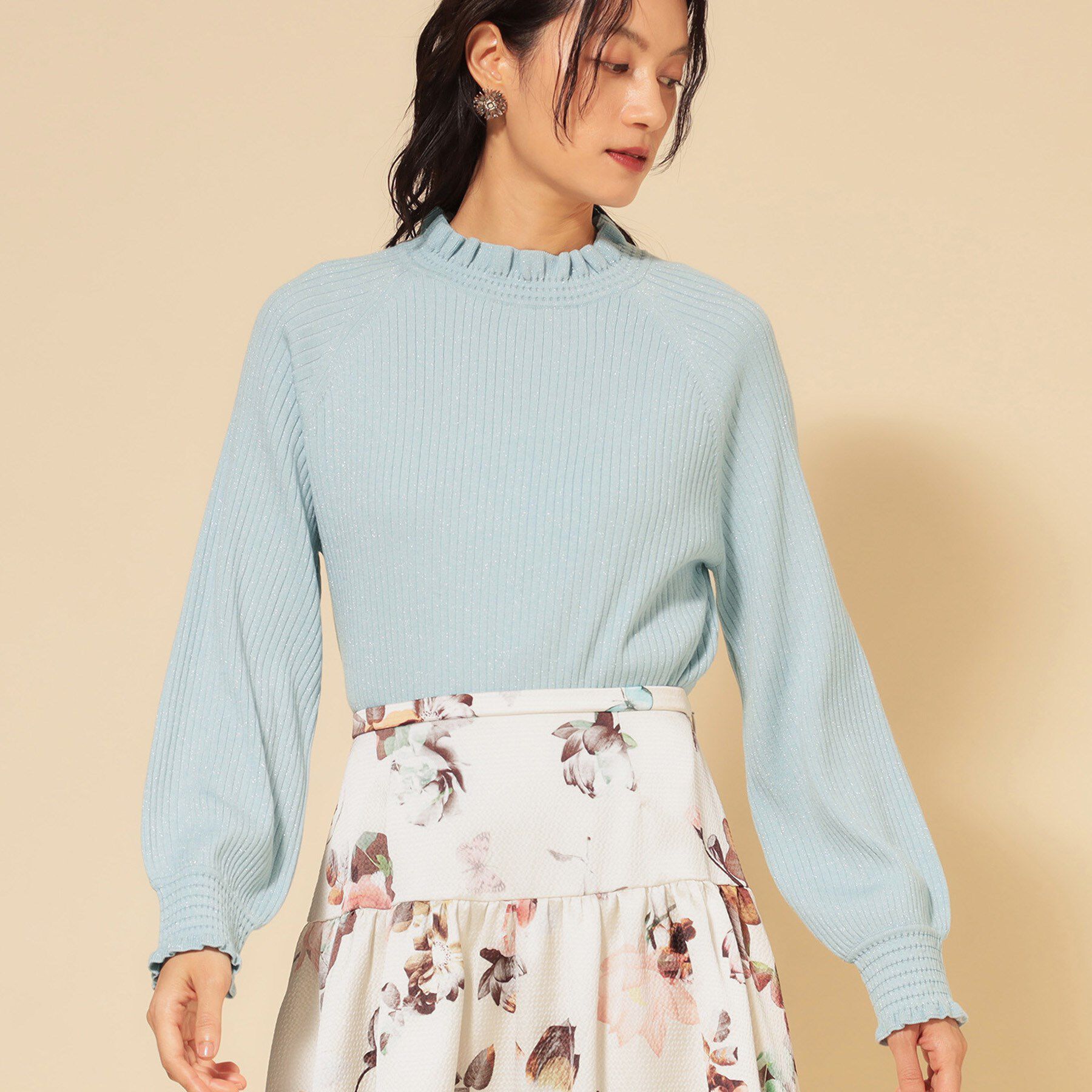 SunaUna「【COLLECTION LINE】フリルラメニット」|ニット・セーター|