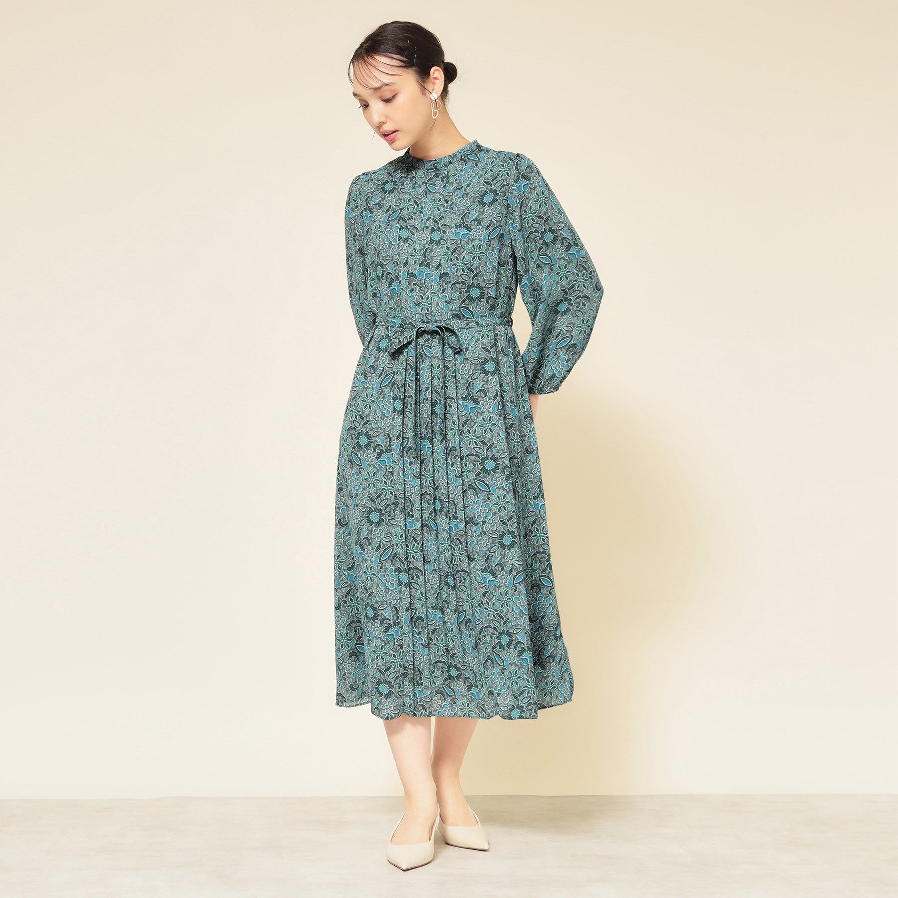 SunaUna「【co creation and yours／SS～L】レースプリーツワンピース」|ワンピース|