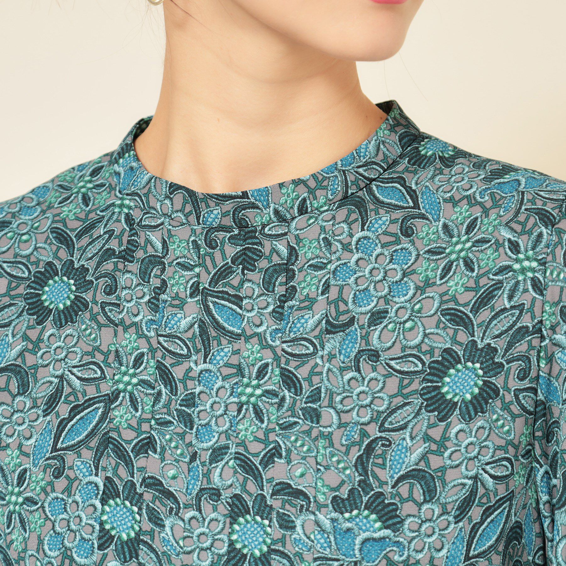 SunaUna「【co creation and yours／SS～L】レースプリーツワンピース」|ワンピース|