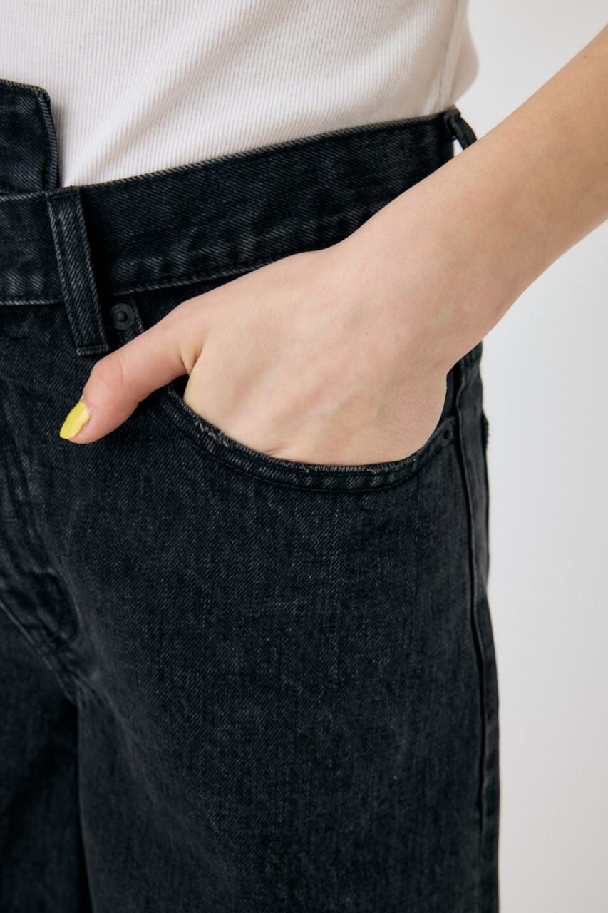 MOUSSY「CROSS WAIST ハーフパンツ」|デニム|