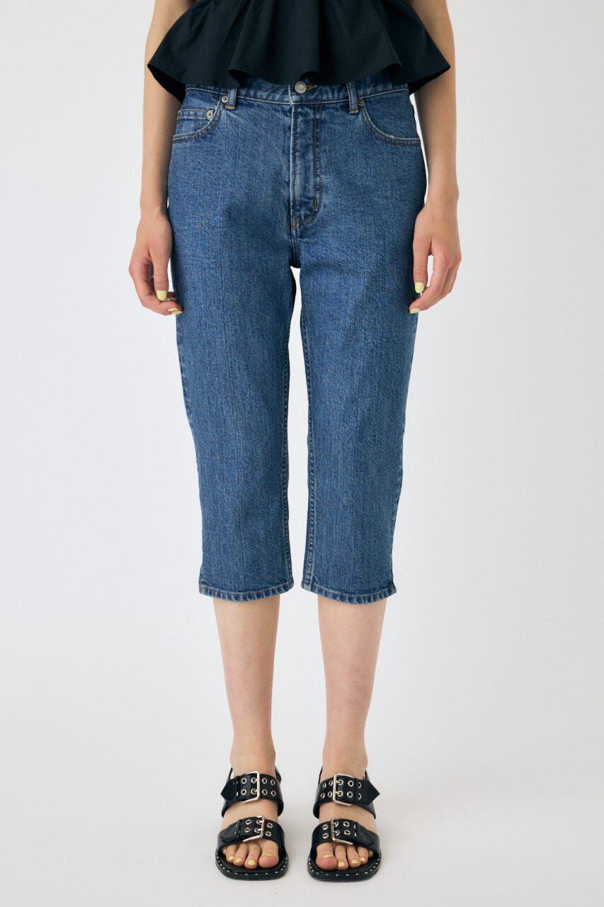 MOUSSY「HEM SLIT カプリ」|デニム|