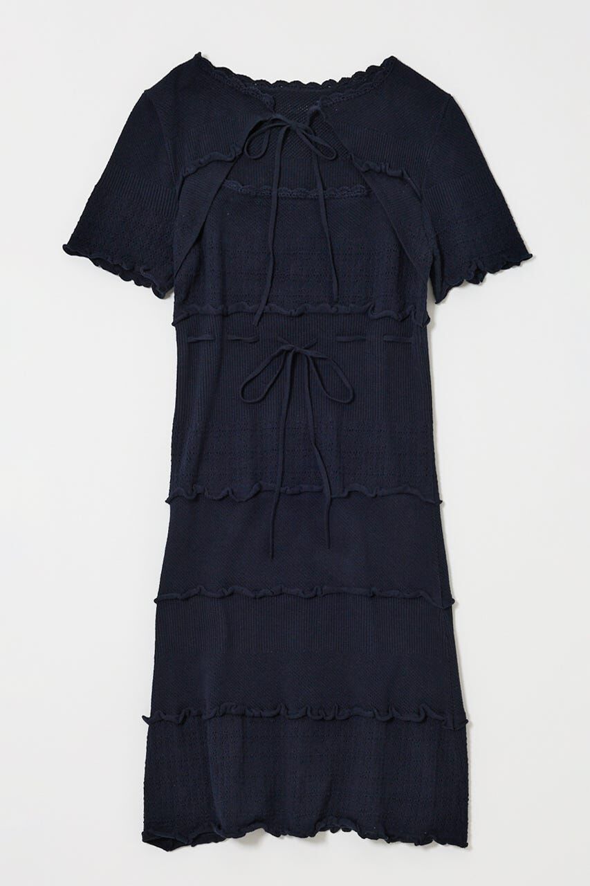 MOUSSY「BOW DESIGN KNIT ミニ  ドレス」|ワンピース|